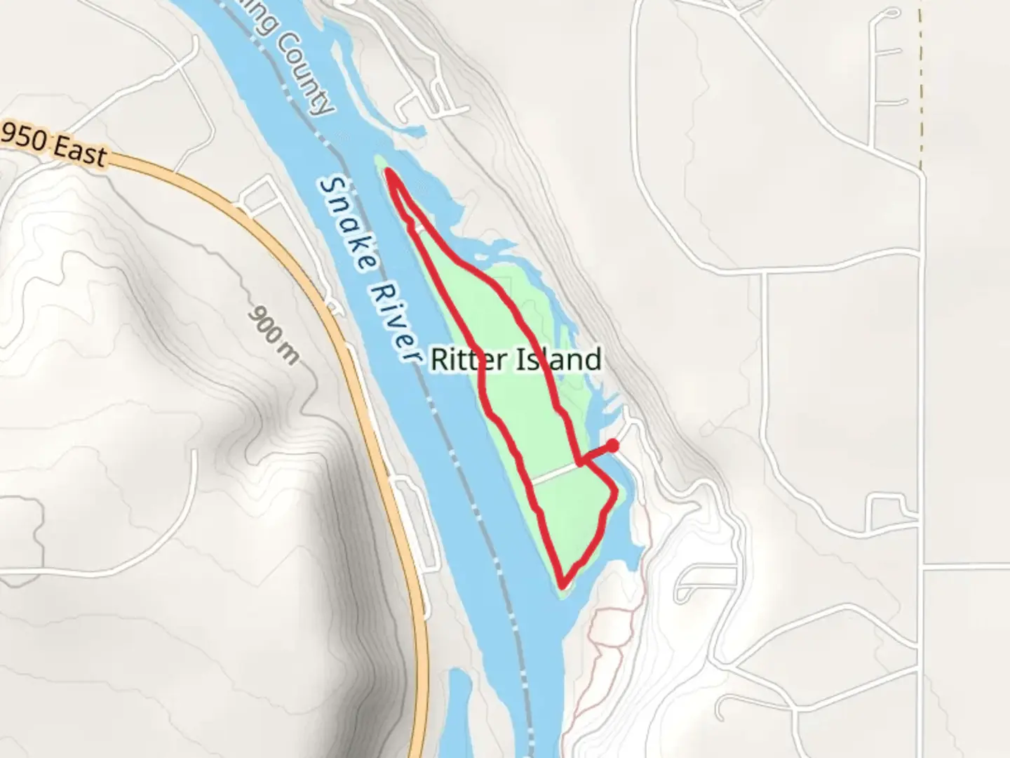 An image depicting the trail Powerhouse Loop near thousand Springs and its surrounding area.
