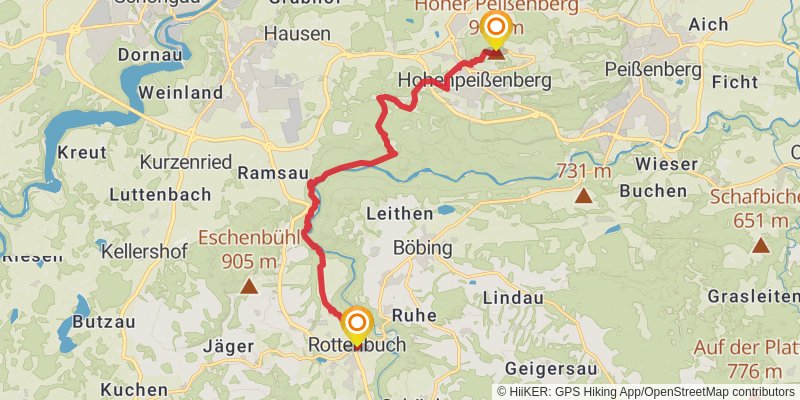 König Ludwig Weg stage 4 Map