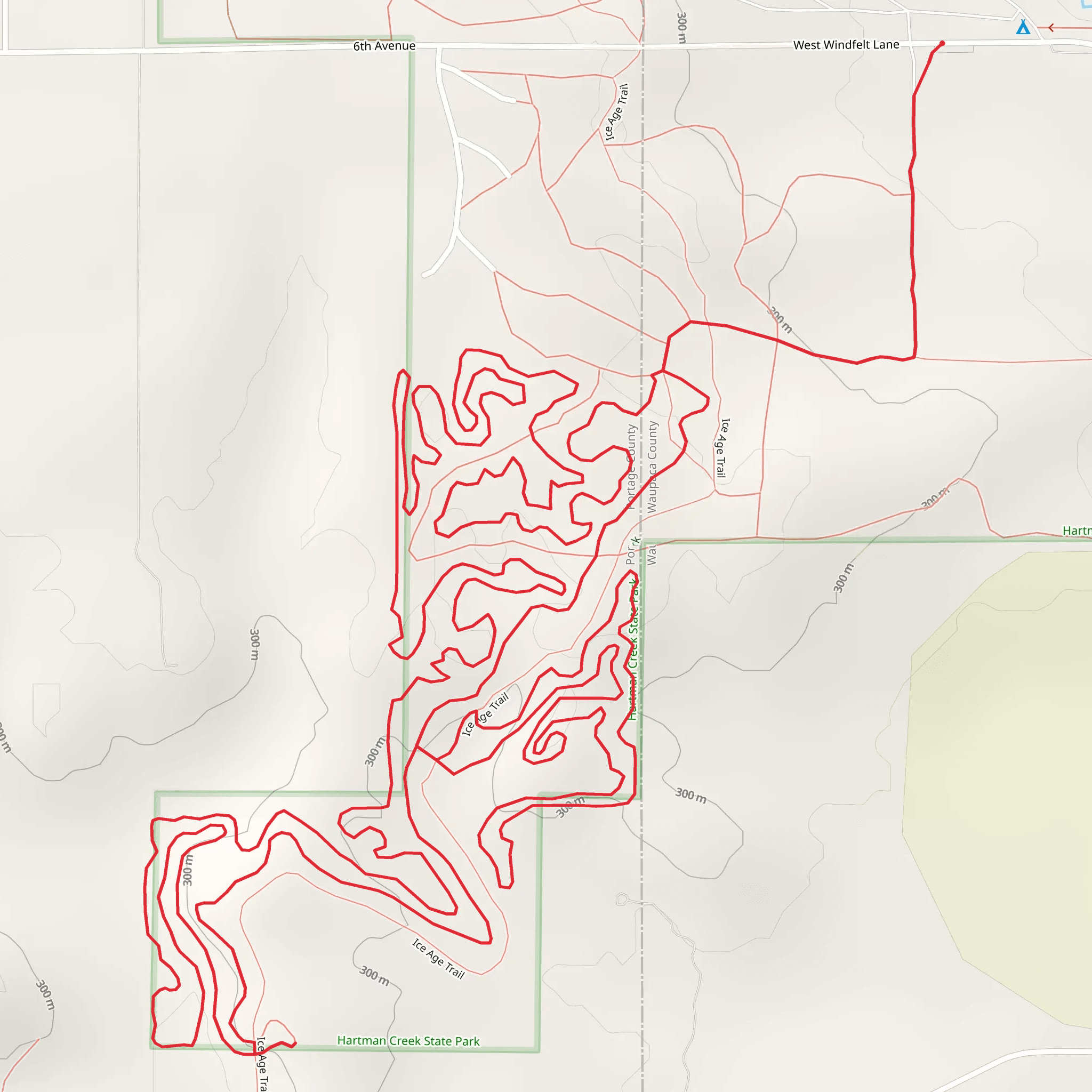 West Windfelt Lane Loop via IAN Trail mobile static map
