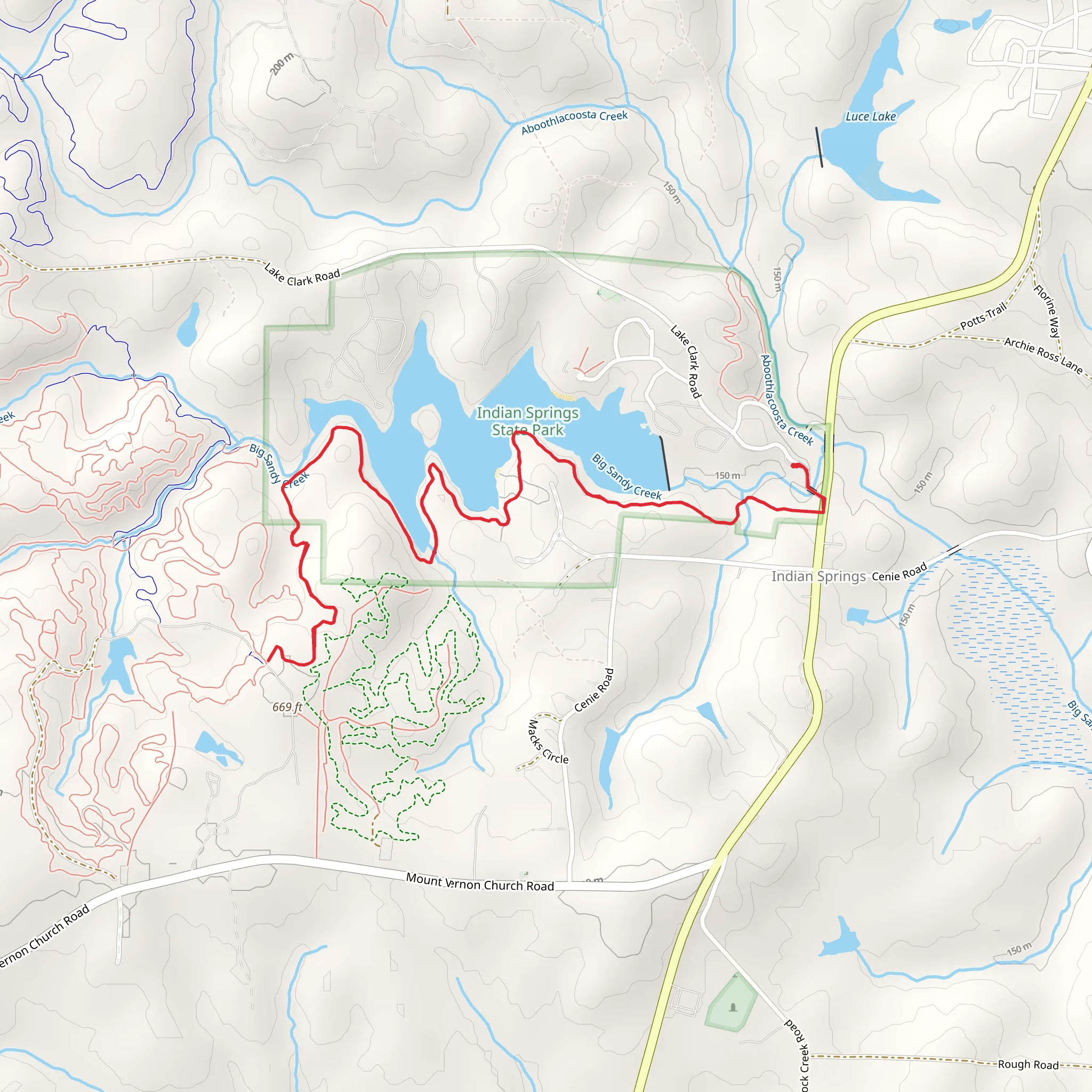 Chief Mcintosh Lake - Indian Springs Multi Use Trail mobile static map