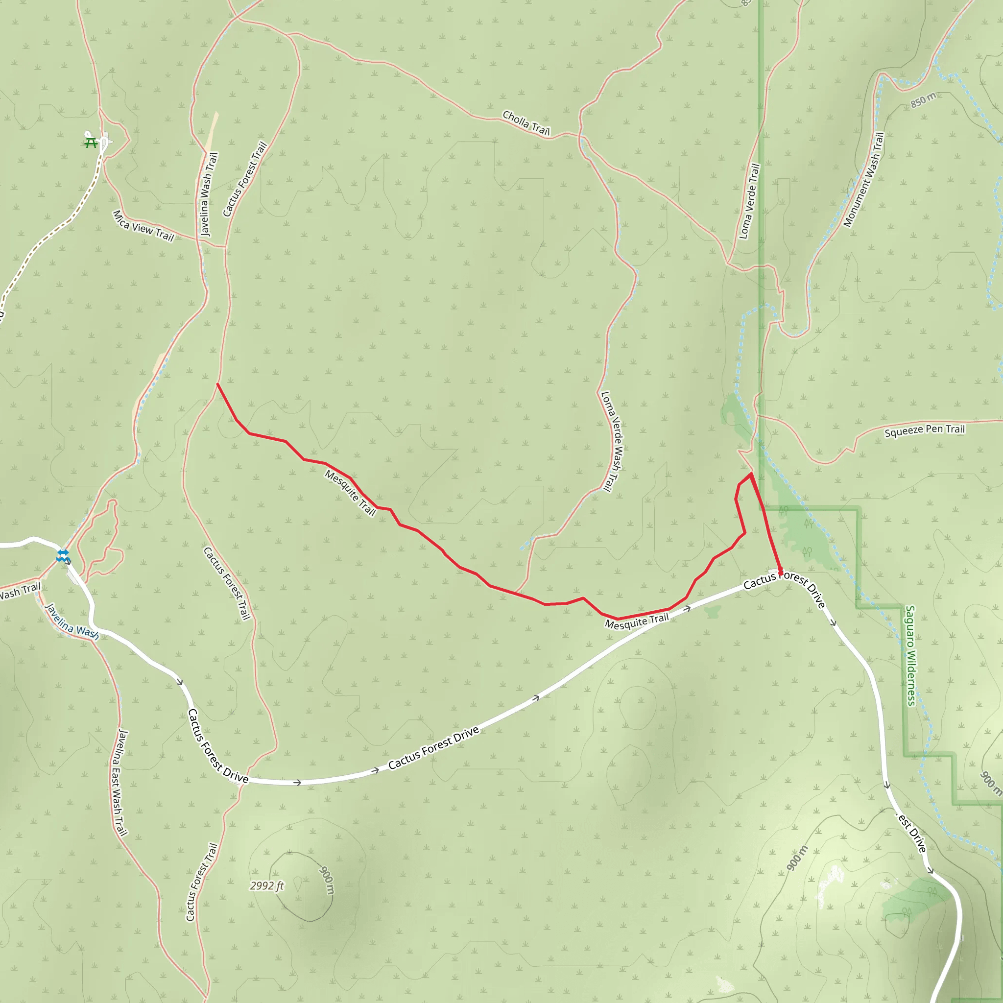 Mesquite Trail mobile static map