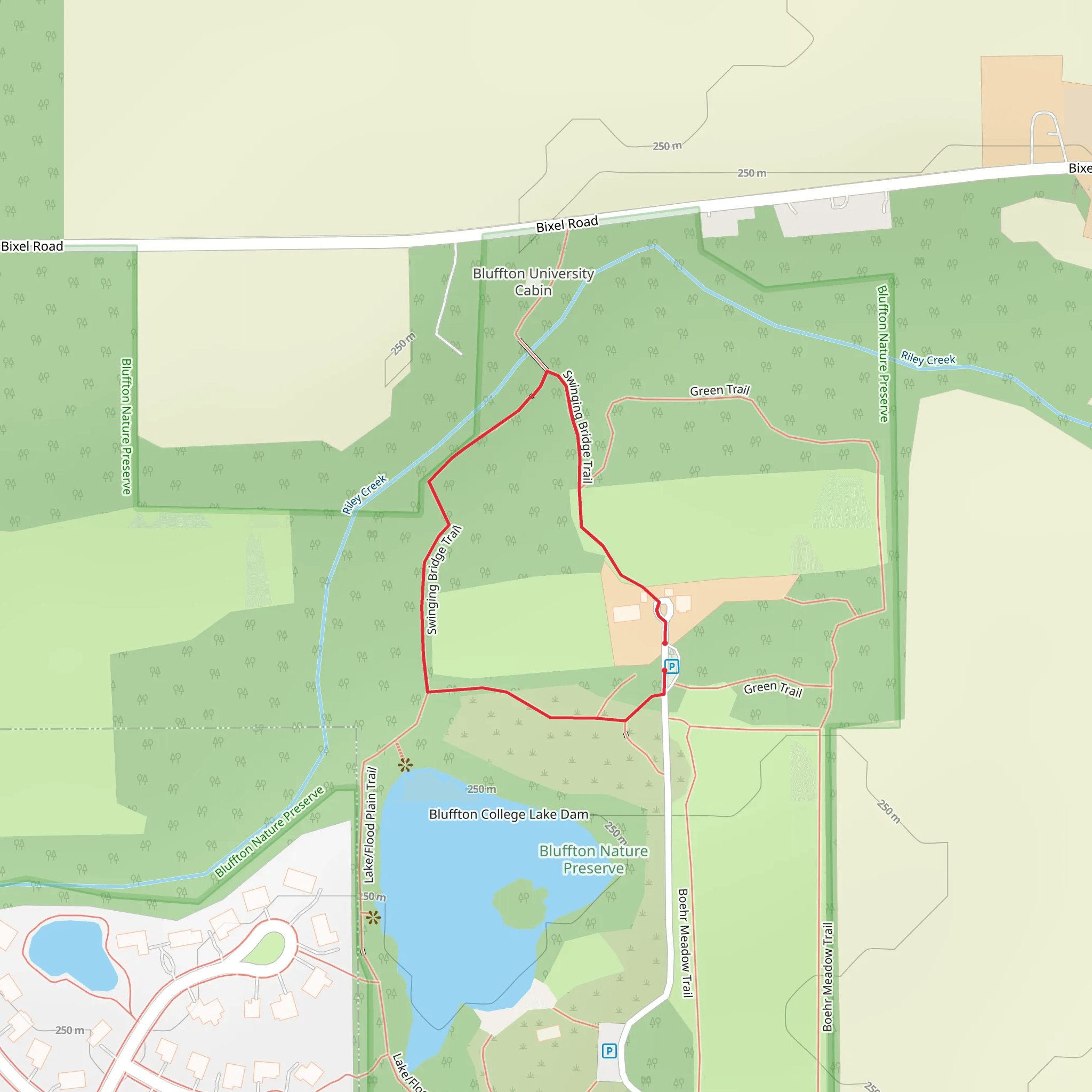 Lake-Flood Plain and Swinging Bridge Loop Trail mobile static map