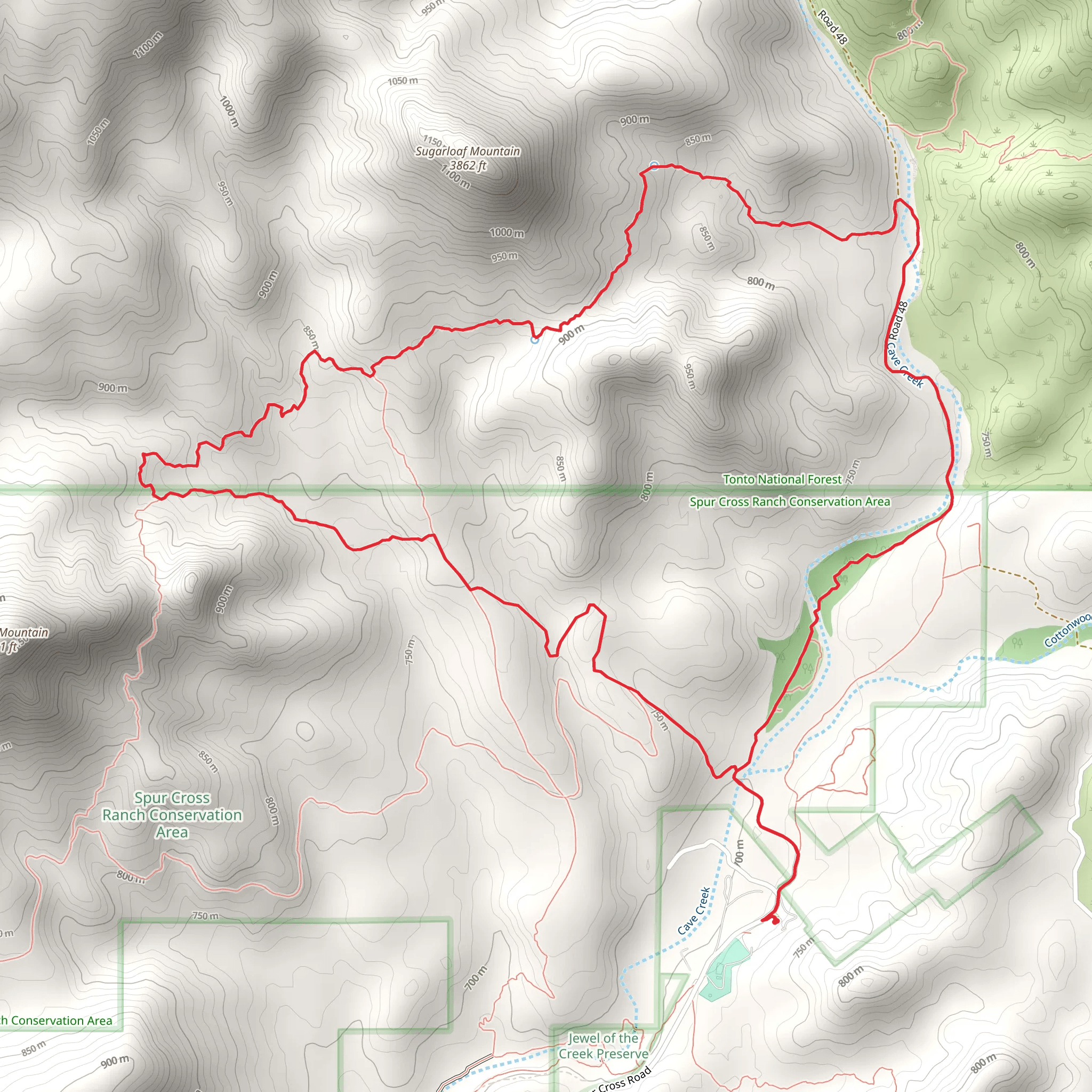 Limestone Trail and Maricopa Trail Loop mobile static map