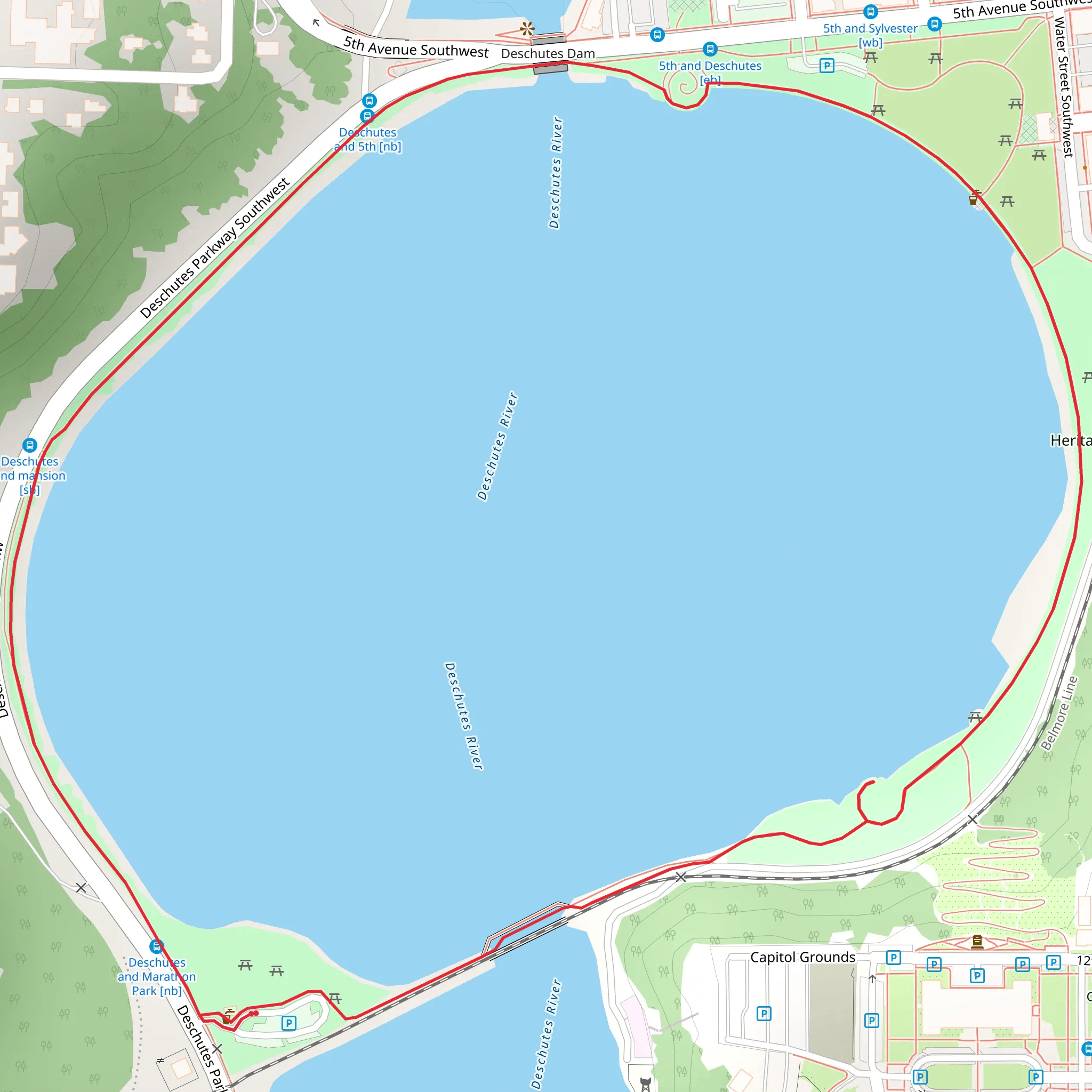 Marathon Park and Heritage Park Loop mobile static map
