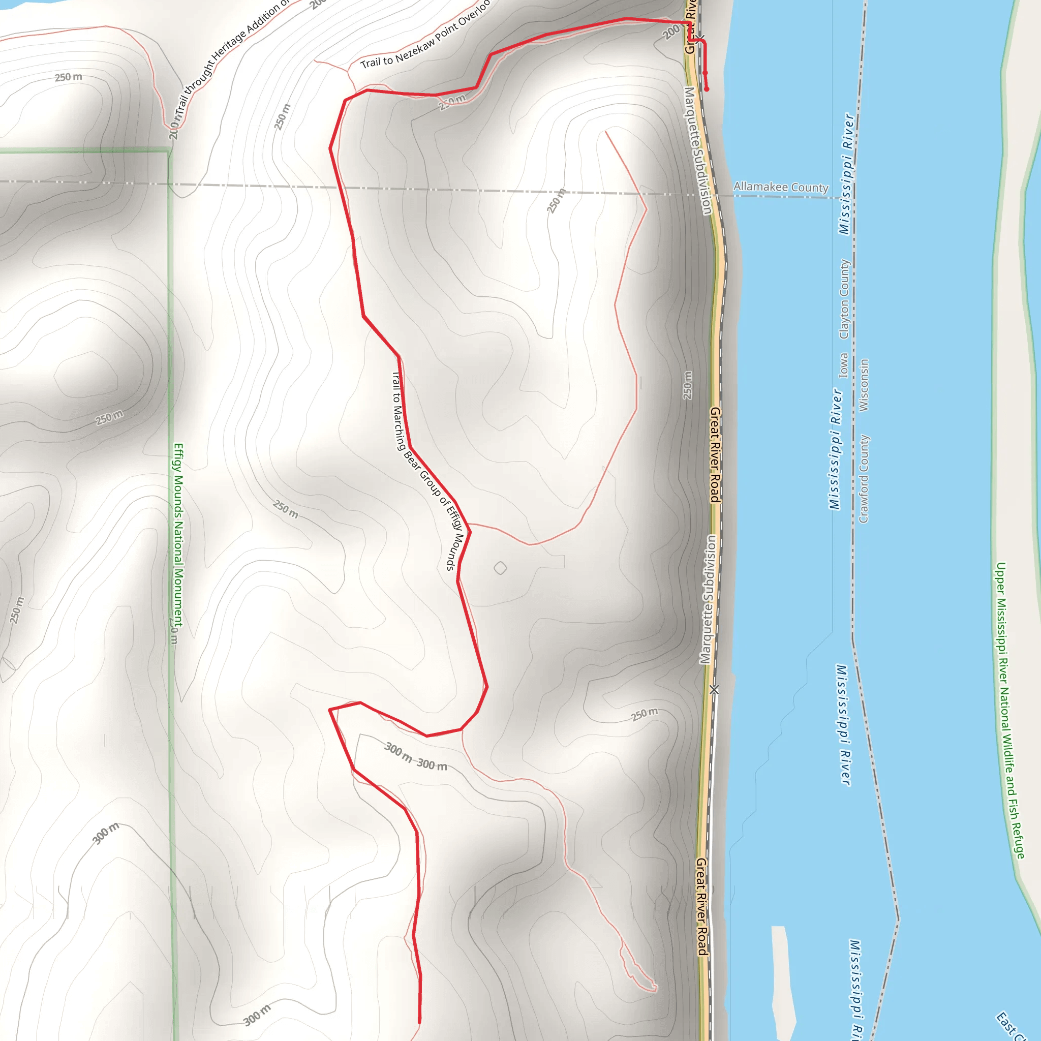 Effigy Munds national Monument from Mississippi River mobile static map