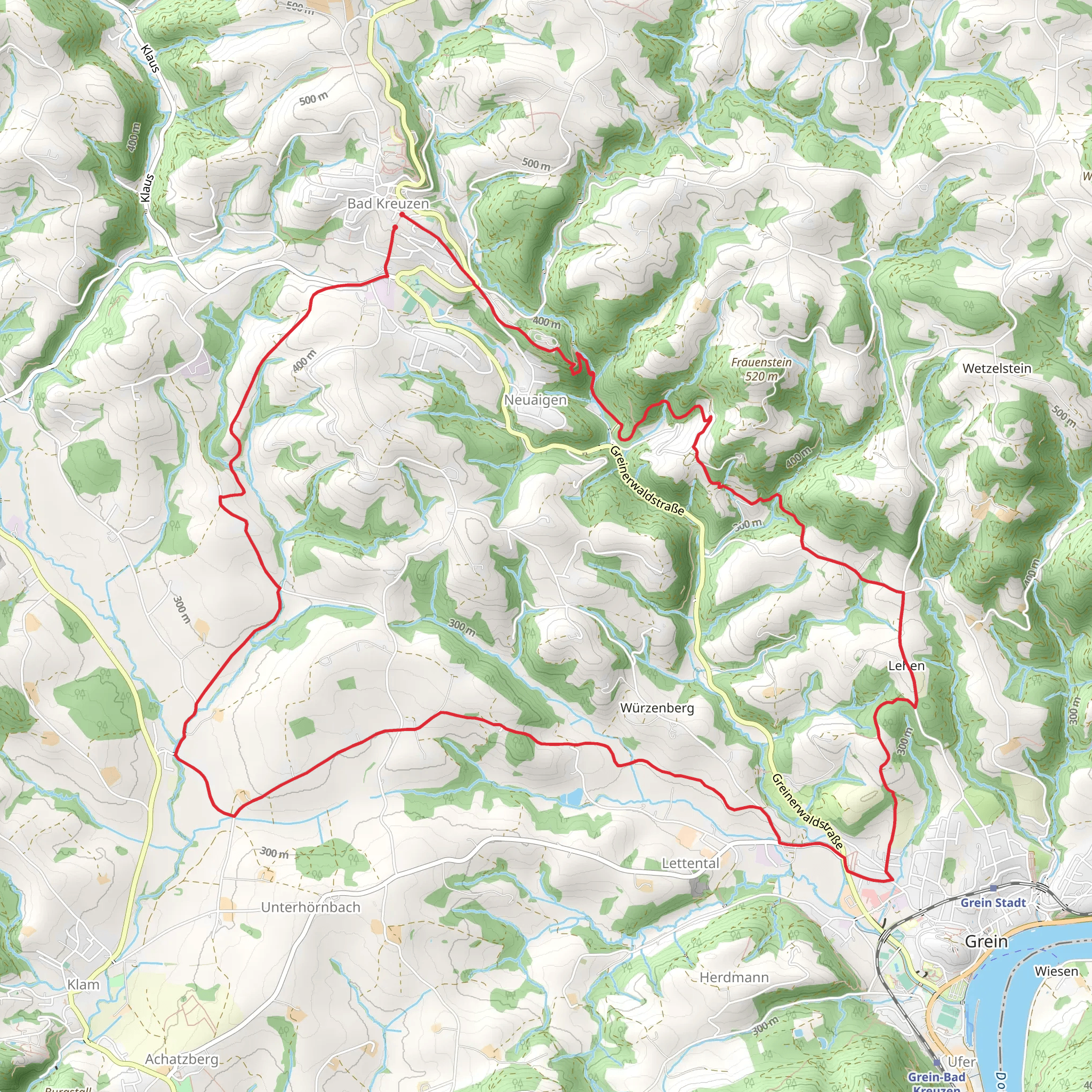 Bad Kreuzen - Kreuzner Donaublick Loop Trail mobile static map