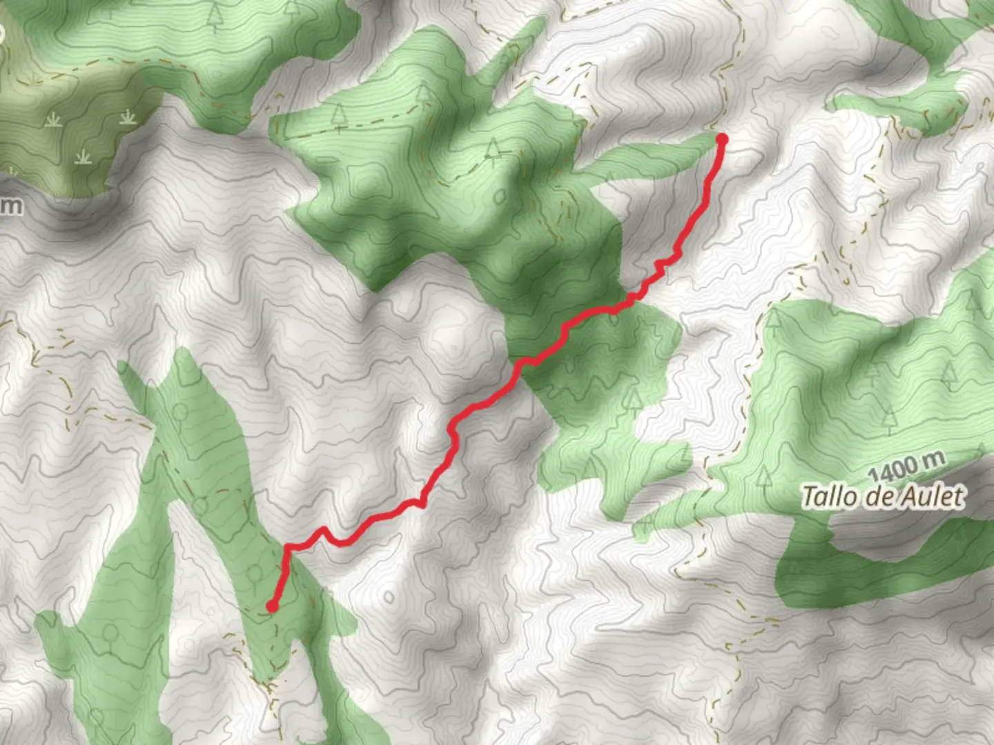 An image depicting the trail Pallerol-Ostalet PR HU 244 and its surrounding area.