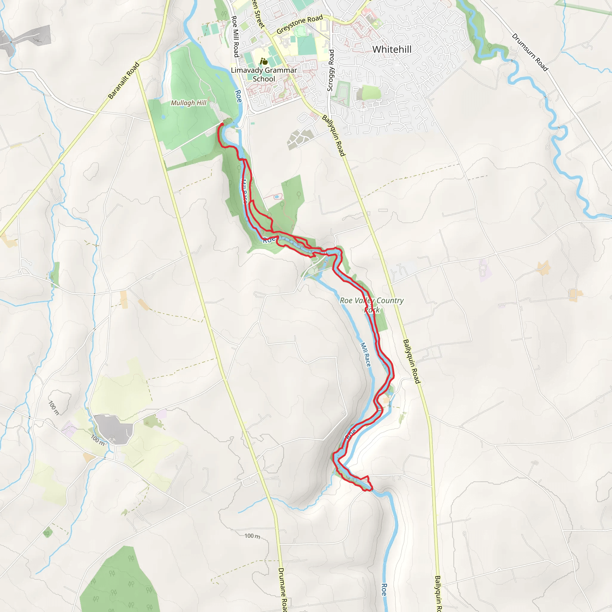 Roe Valley Country Park mobile static map