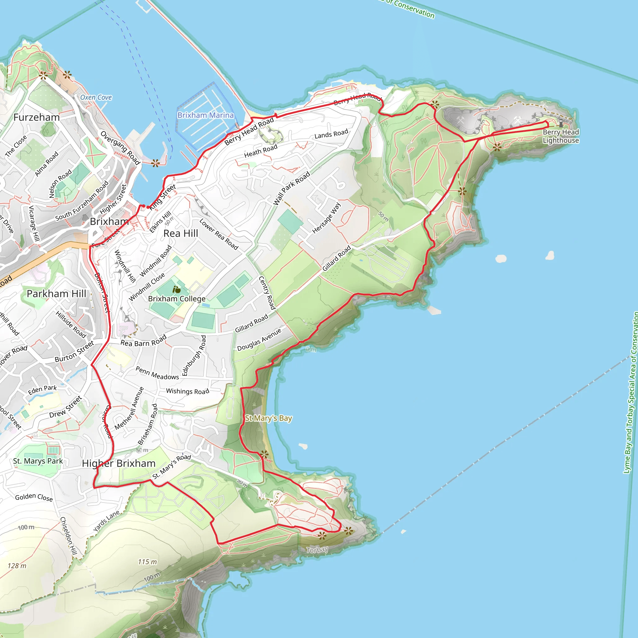 Sharkham Point and Berry Head Walk mobile static map