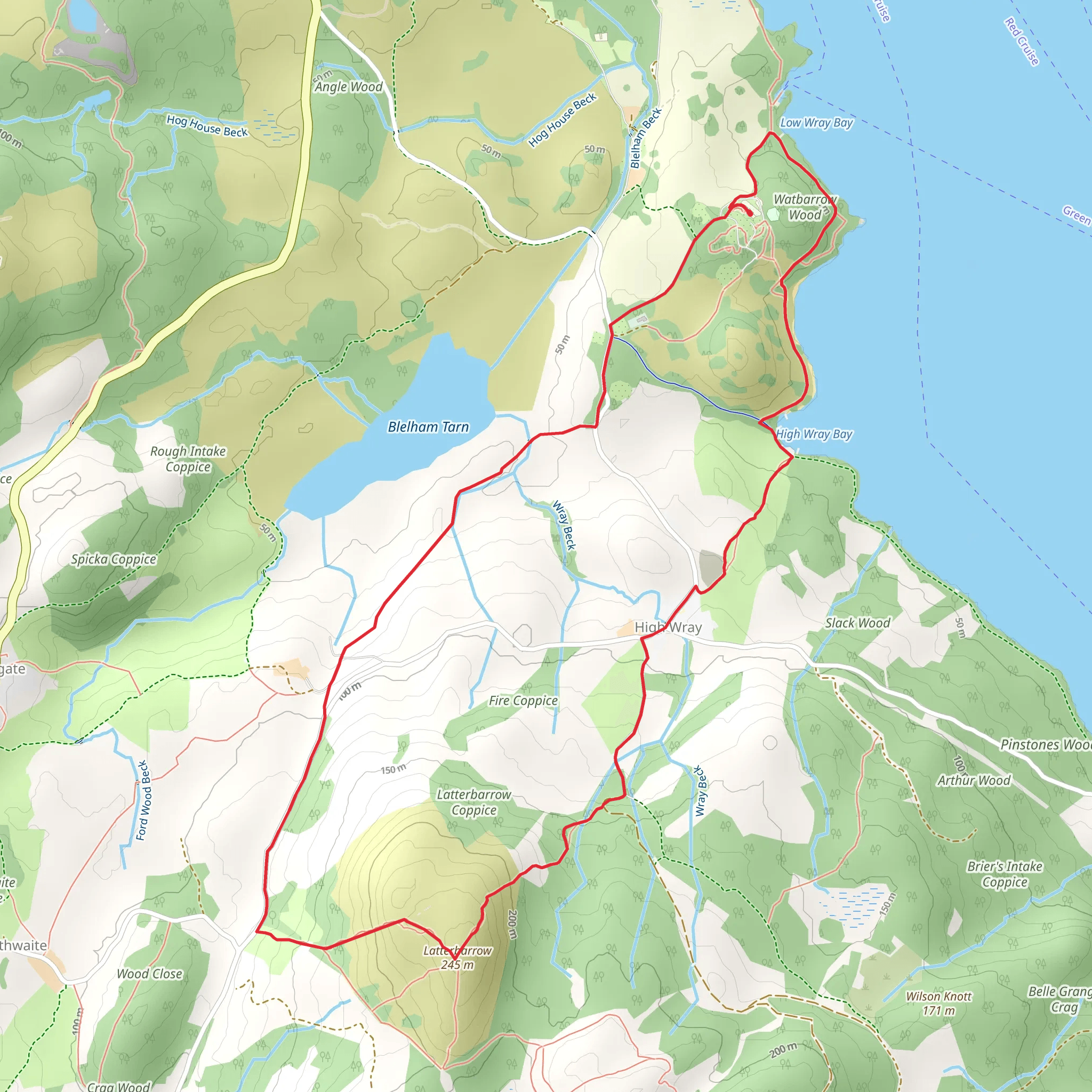 High Wray Loop mobile static map
