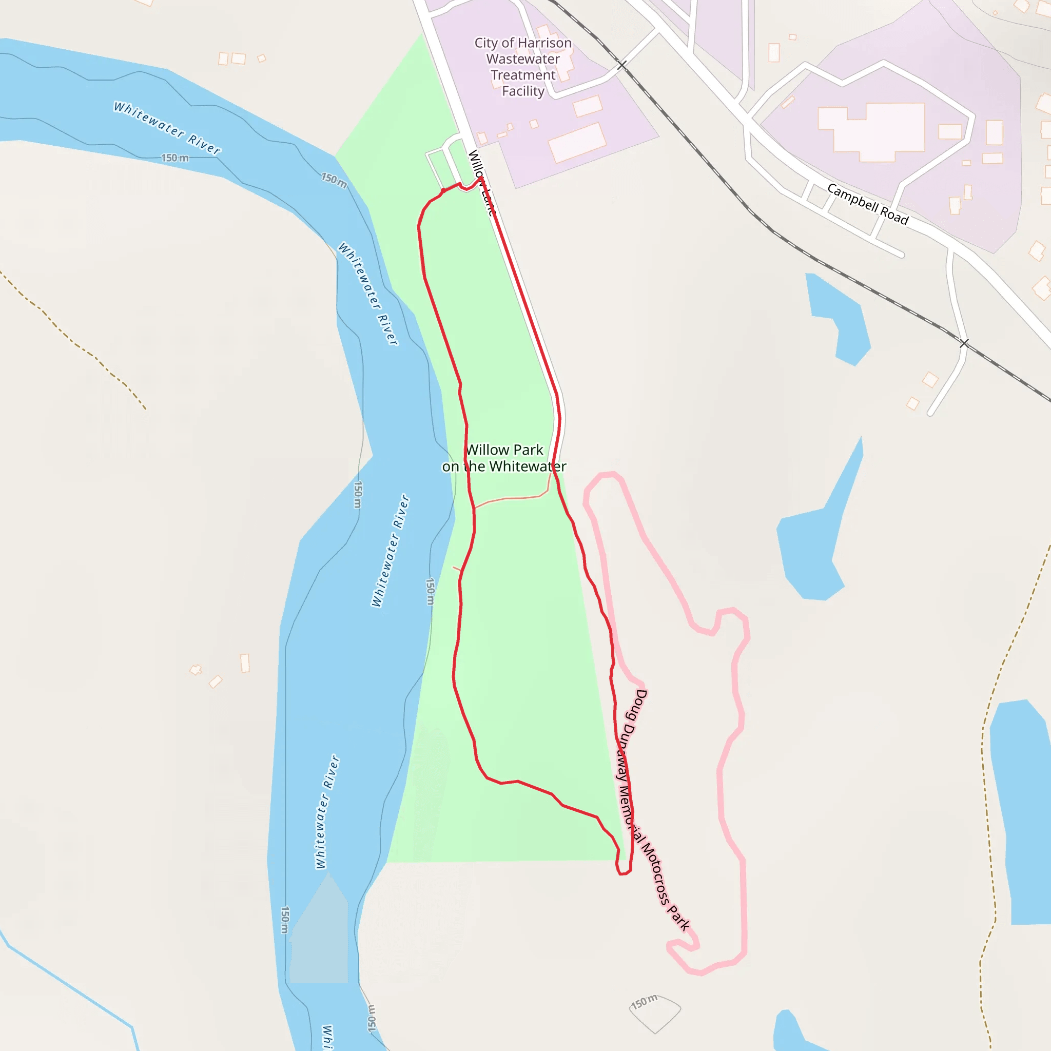 Willow Park on the Whitewater Loop mobile static map