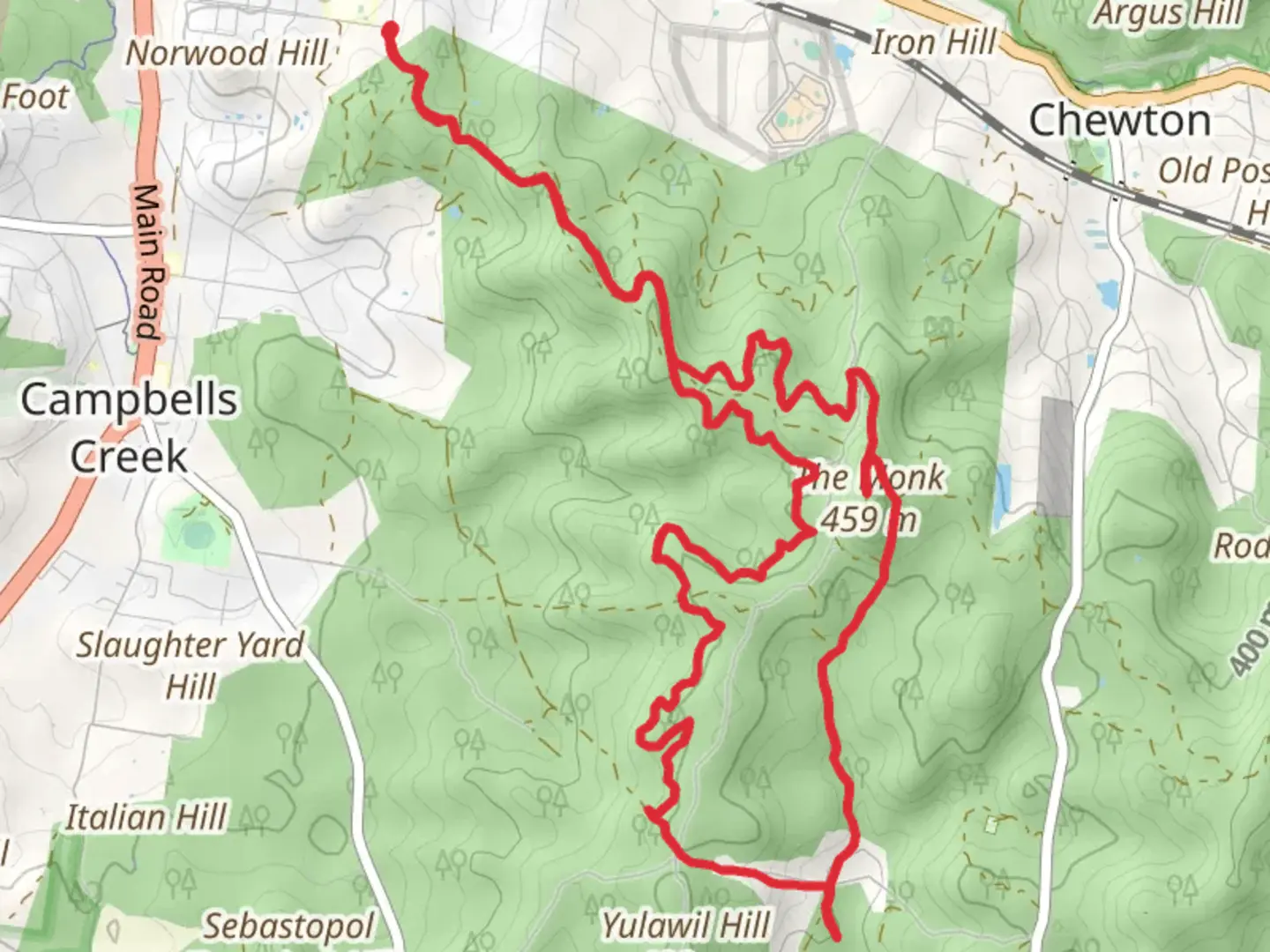 An image depicting the trail Castlemaine Gold Trail and its surrounding area.