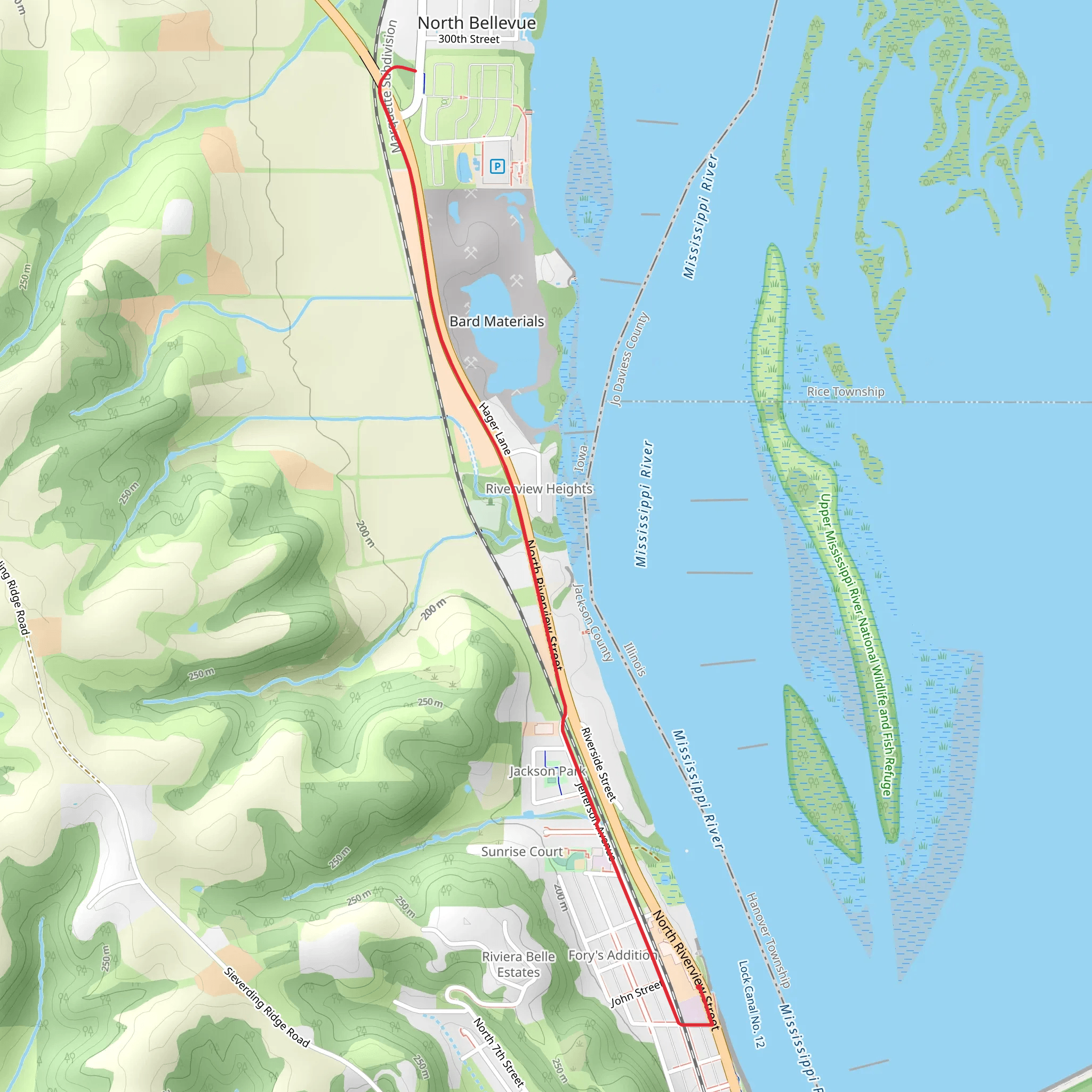 Bellevue Rivervue Trail mobile static map