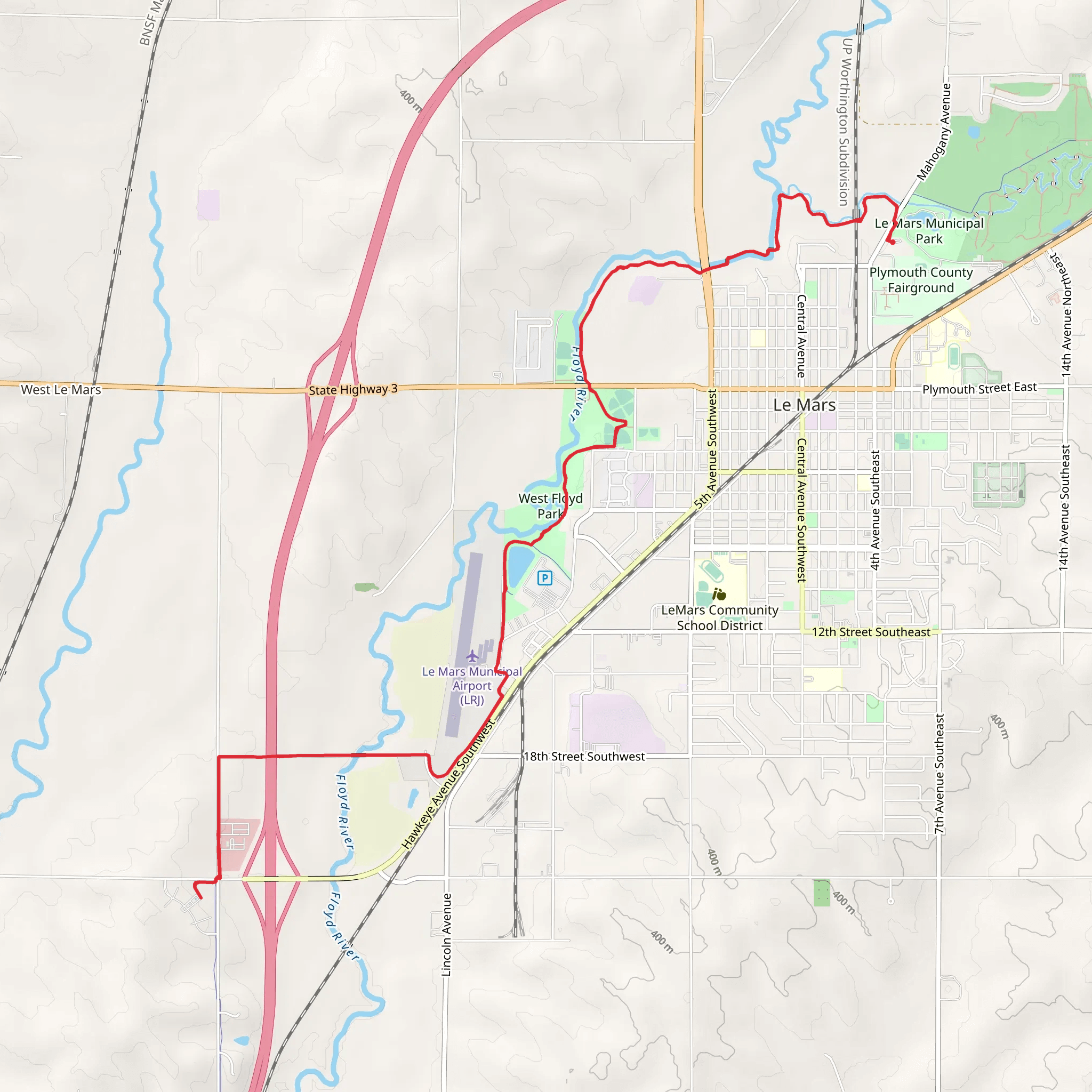 Le Mars Trail mobile static map