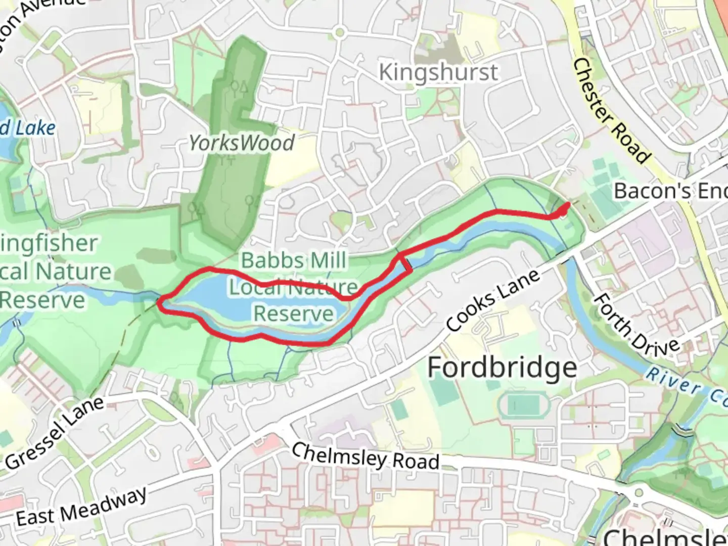 An image depicting the trail Babbs Mill Lake Loop and its surrounding area.