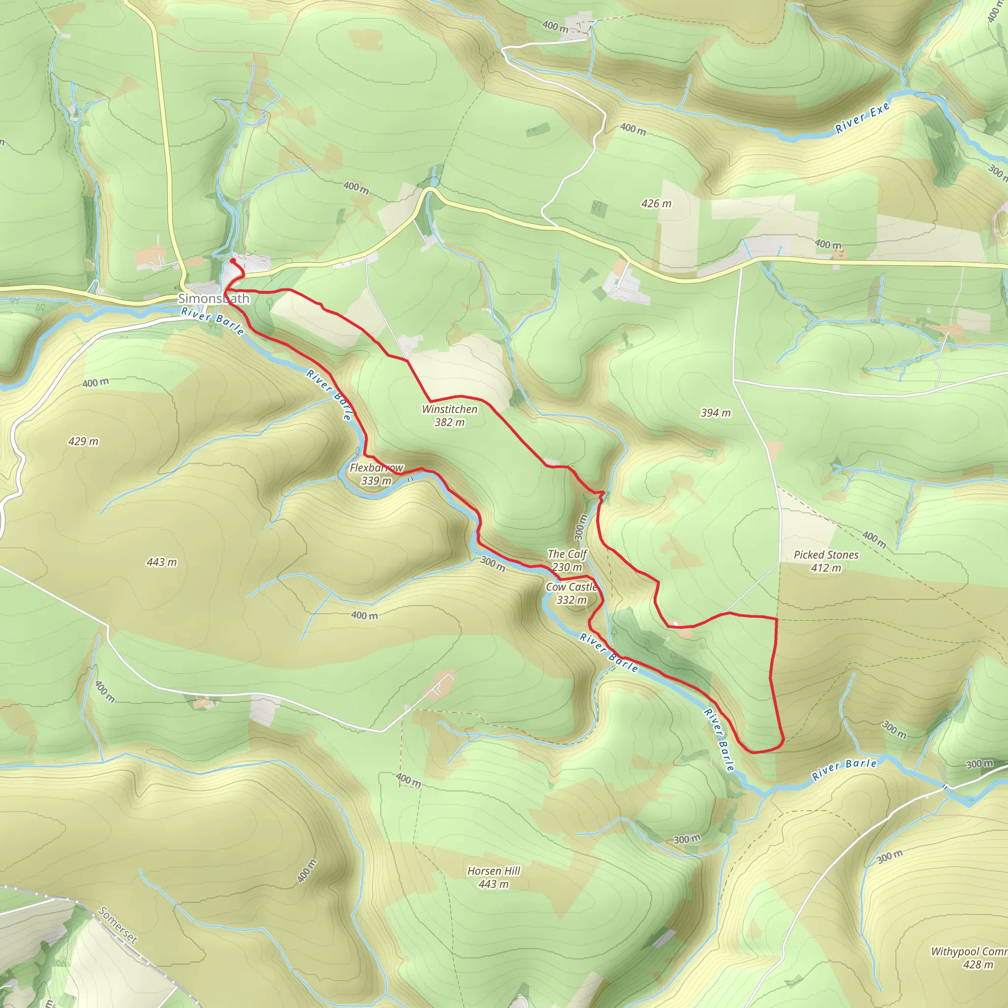 Simonsbath Archaeology Walk mobile static map