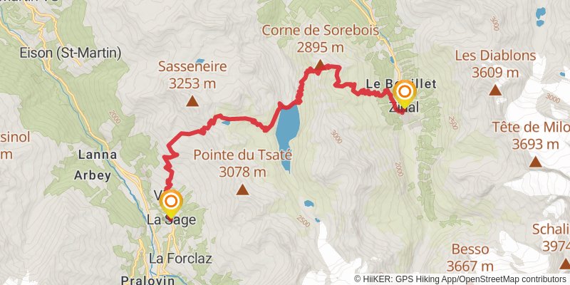 Alpenpässe-Weg stage 20 Map
