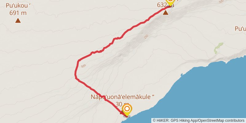 Ka'aha and Ka'u Desert Trail stage 2 Map