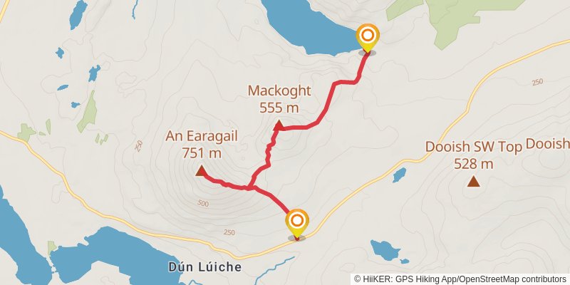 An Errigal, Mackoght and Lough Altan Walk stage 2 Map