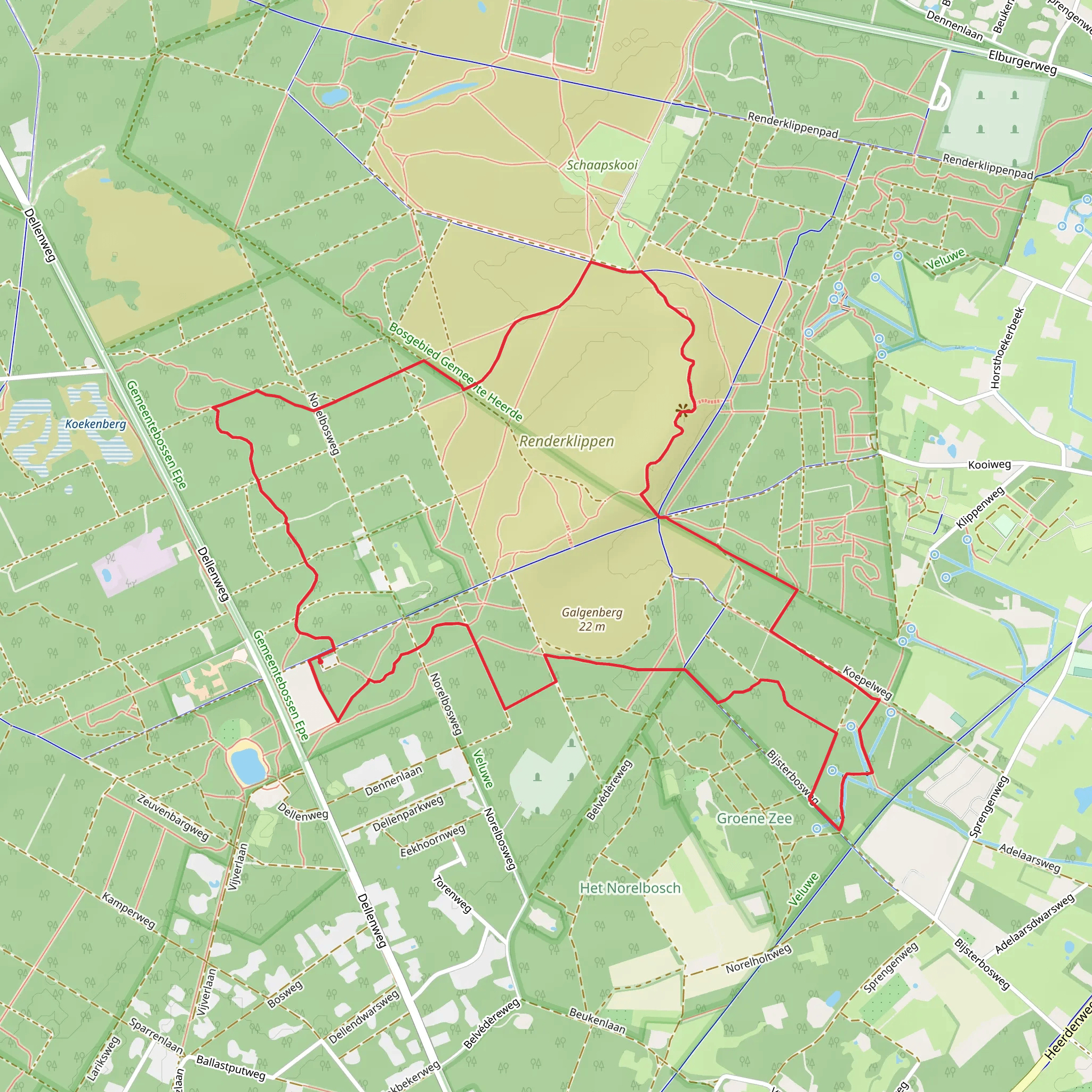 Klippen and Galgenberg via Koepel Weg mobile static map