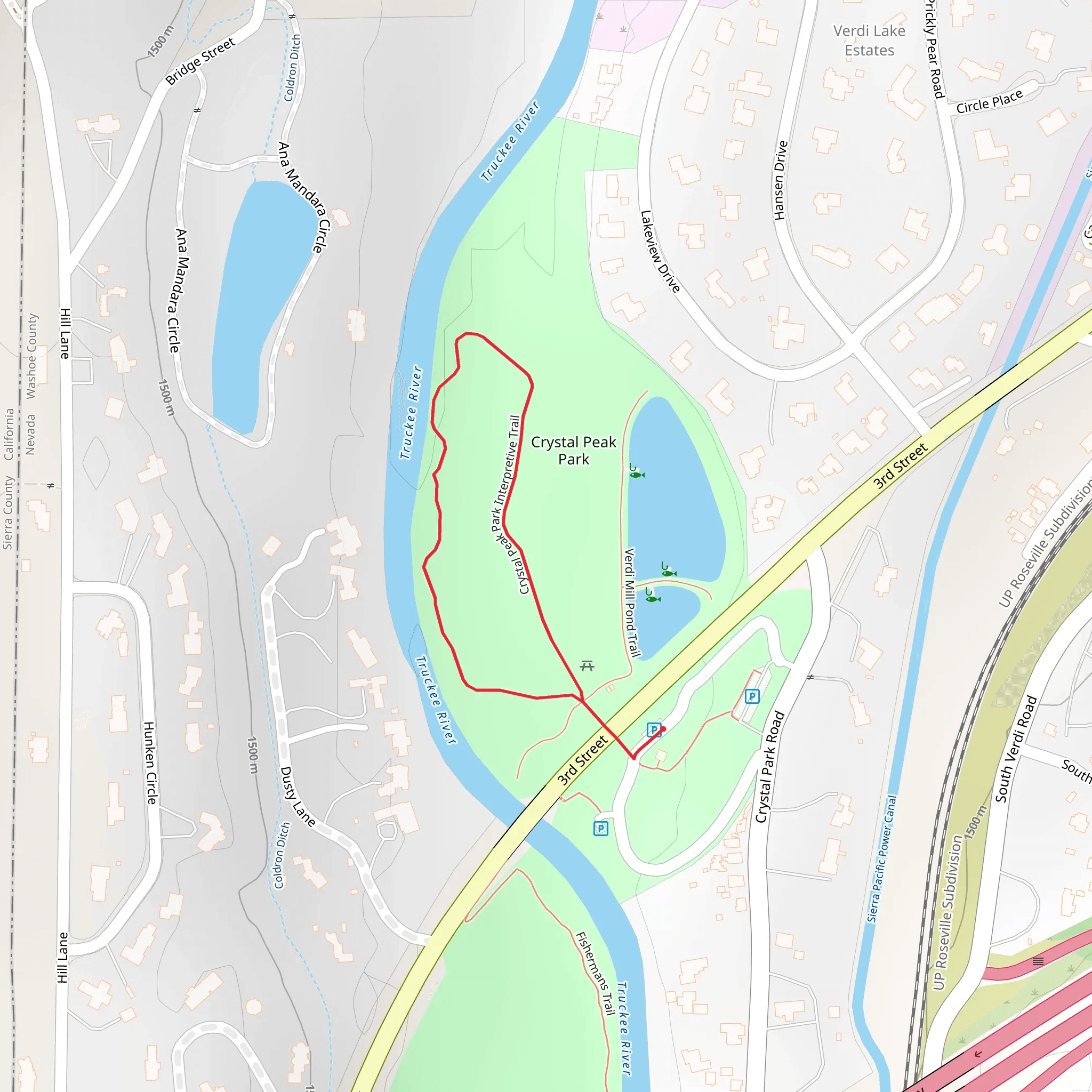 Crystal Peak Park Interpretive Loop Trail mobile static map