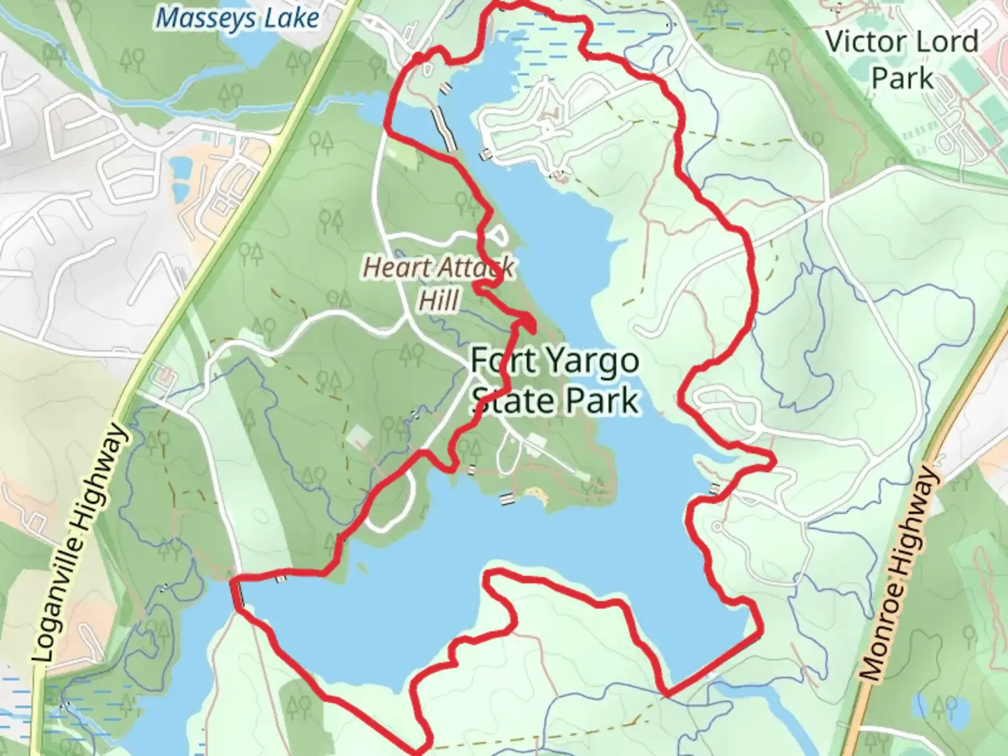 An image depicting the trail Marbury Creek Watershed Loop and its surrounding area.