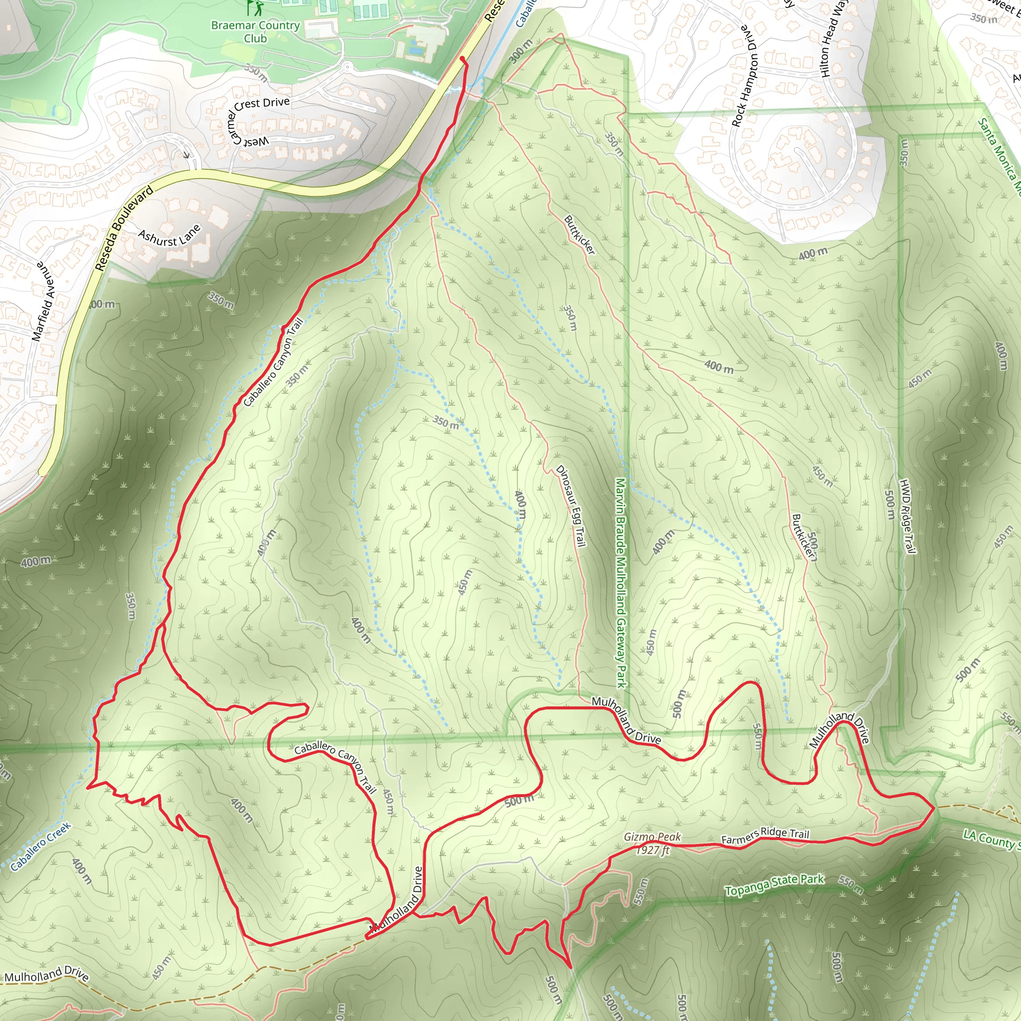 Gizmo Peak Loop mobile static map