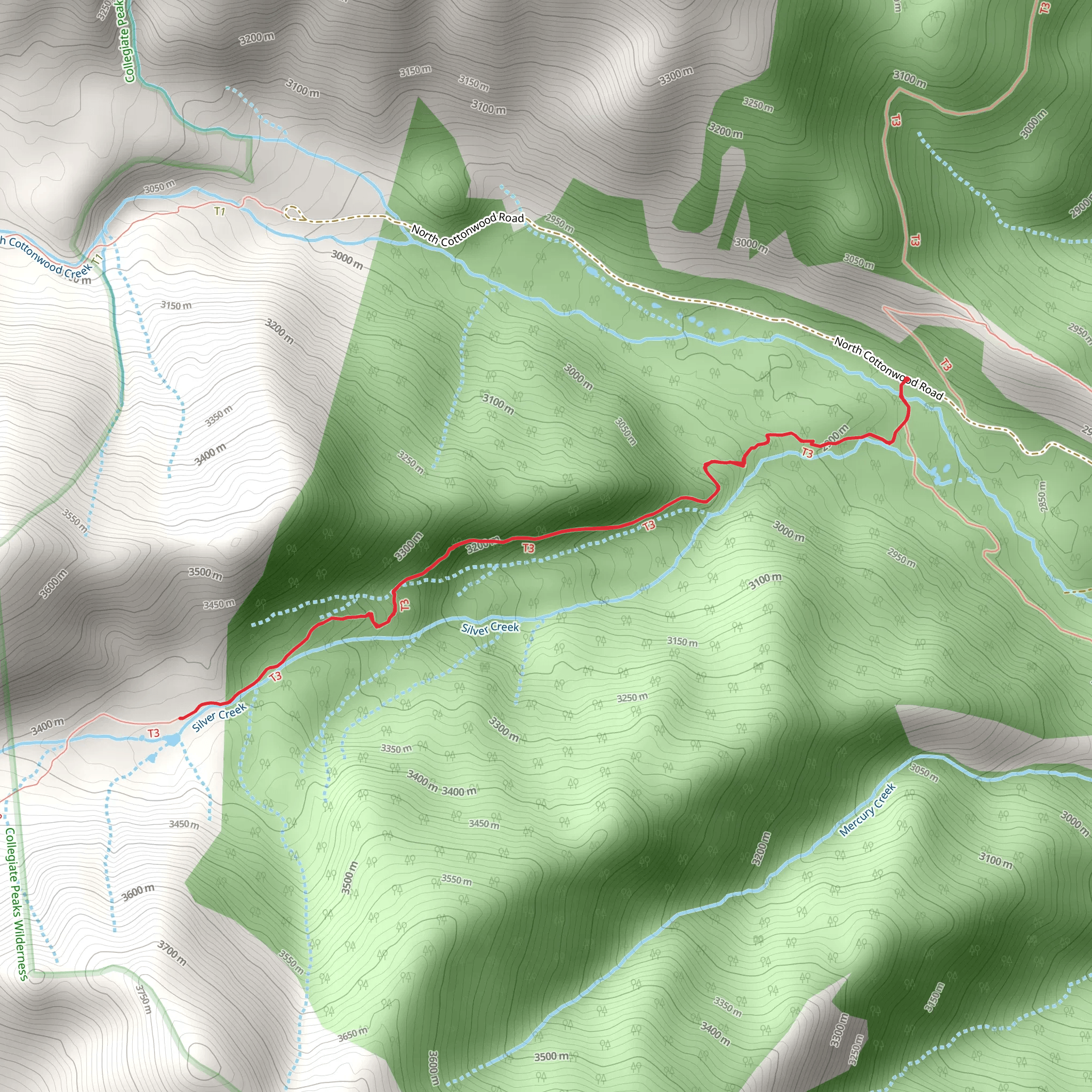 Walk along Silver Creek mobile static map