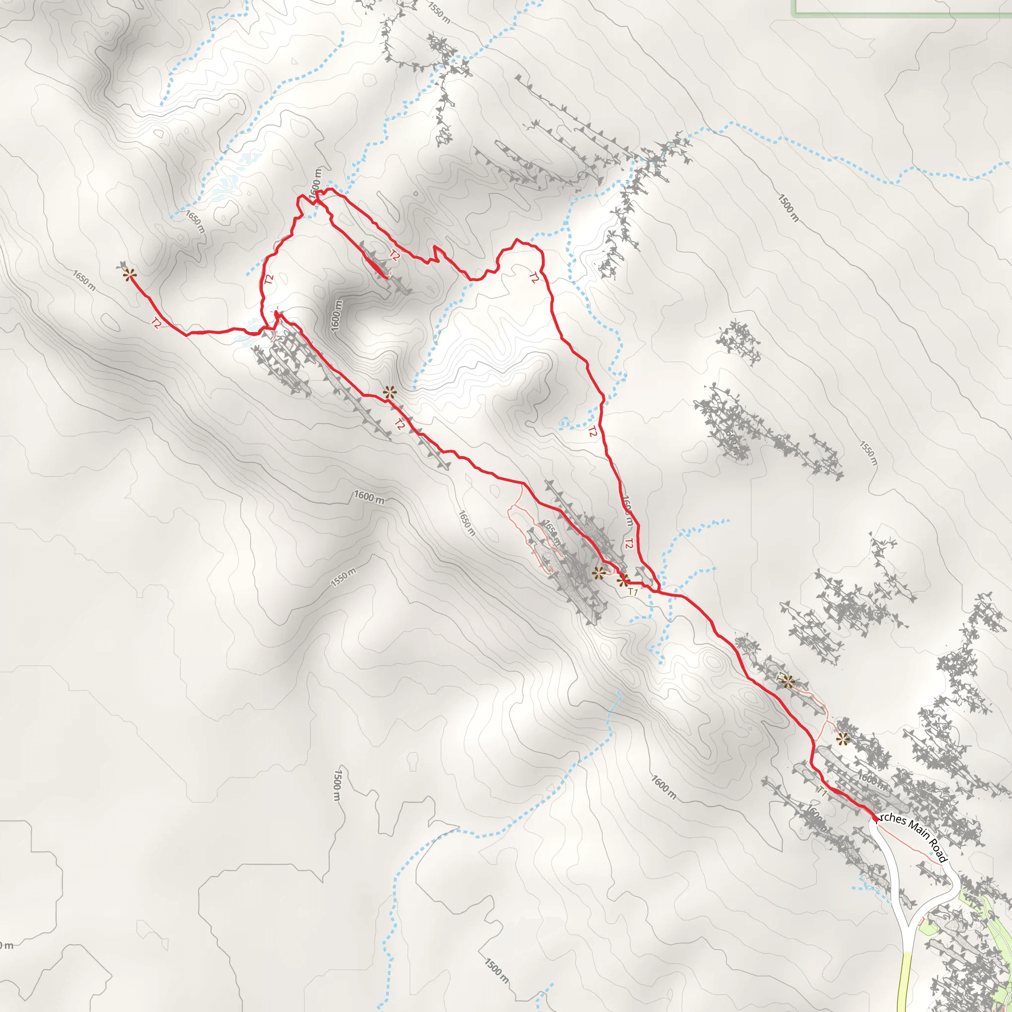 Devils Garden Primitive Loop Trail mobile static map