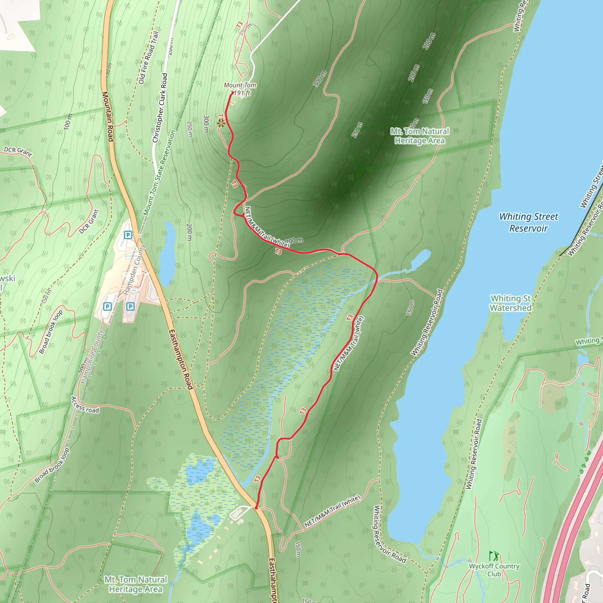 Mount Tom via Easthampton Road mobile static map