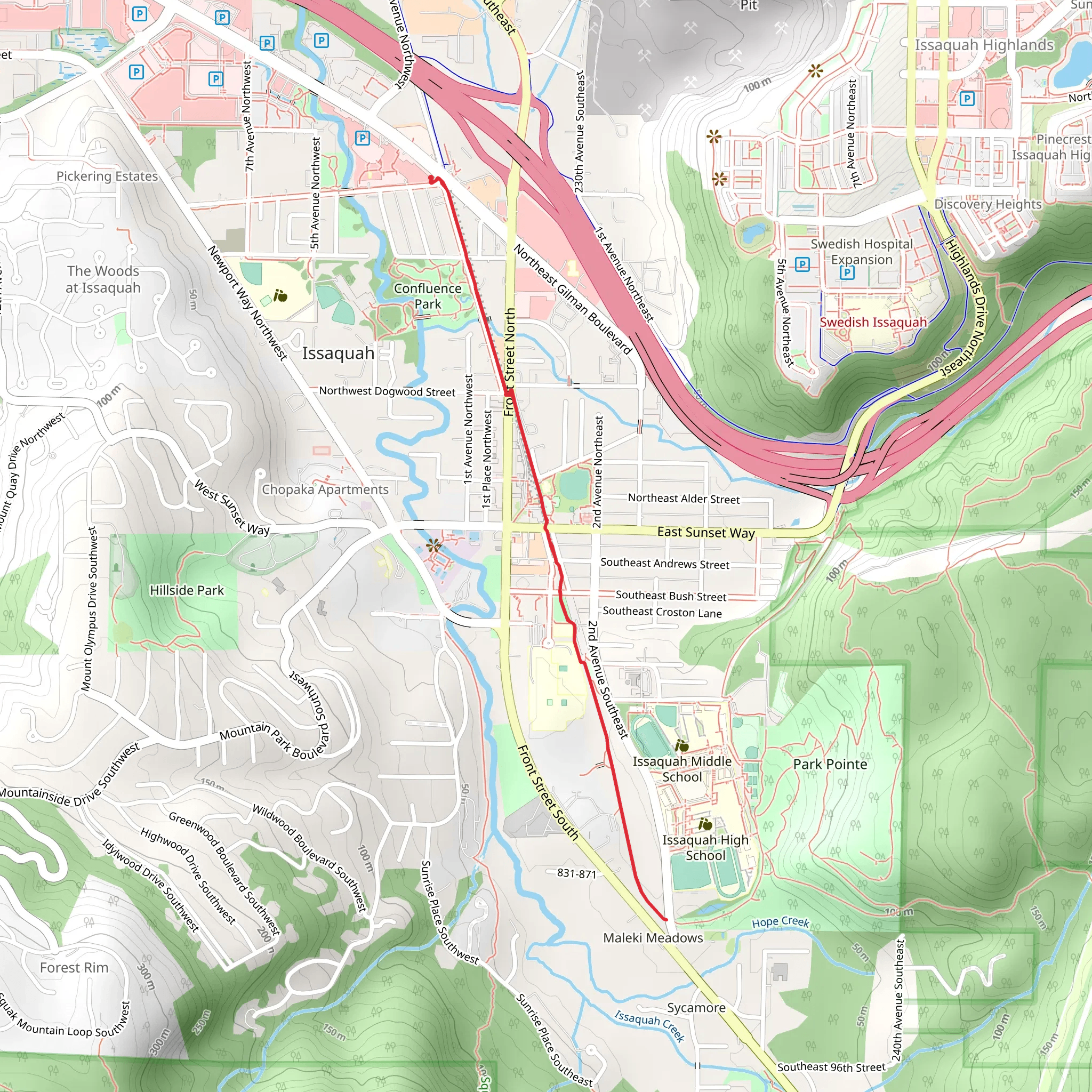 Rainier Trail mobile static map
