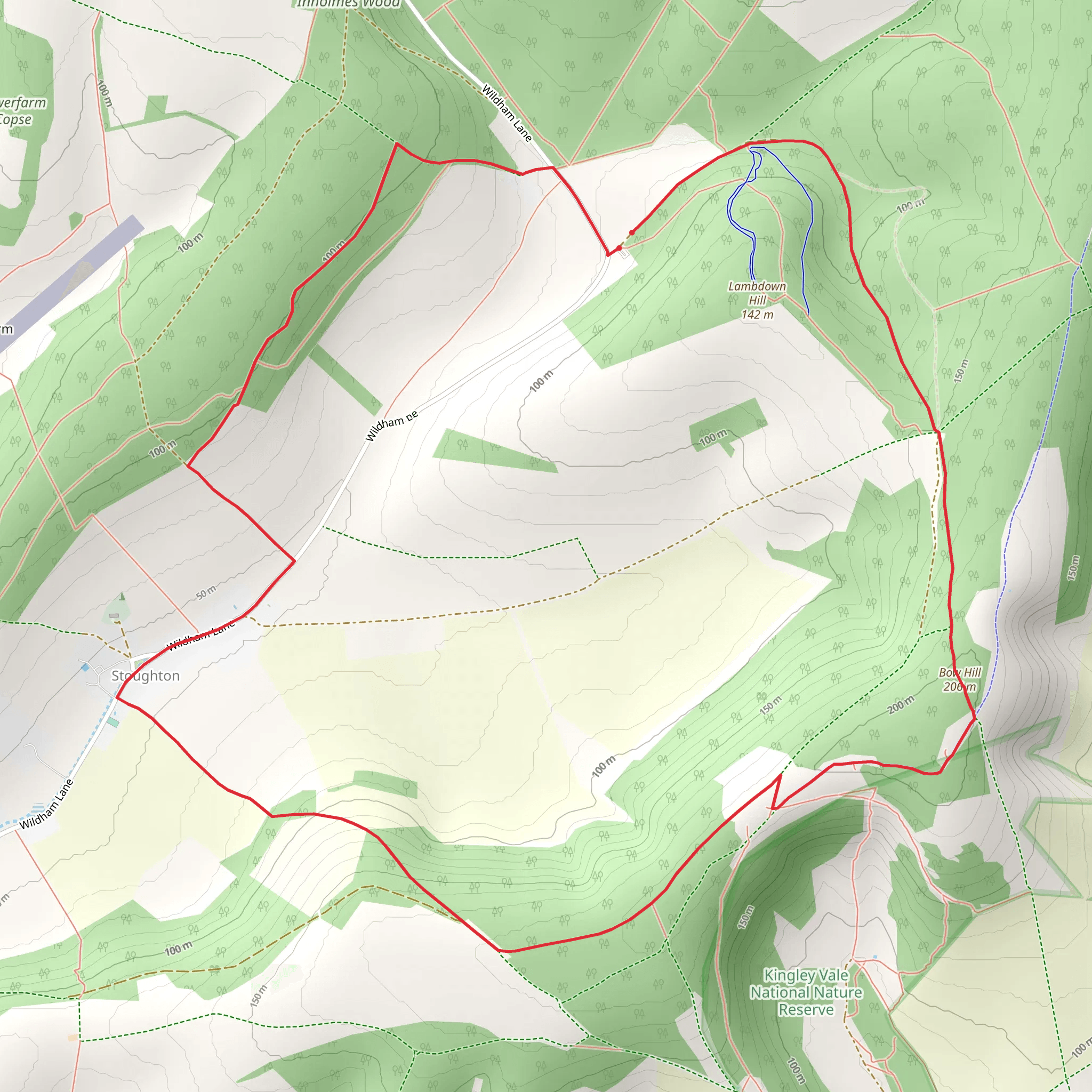 Stoughton - Kingley Vale and Bow Hill from Stoughton Down mobile static map