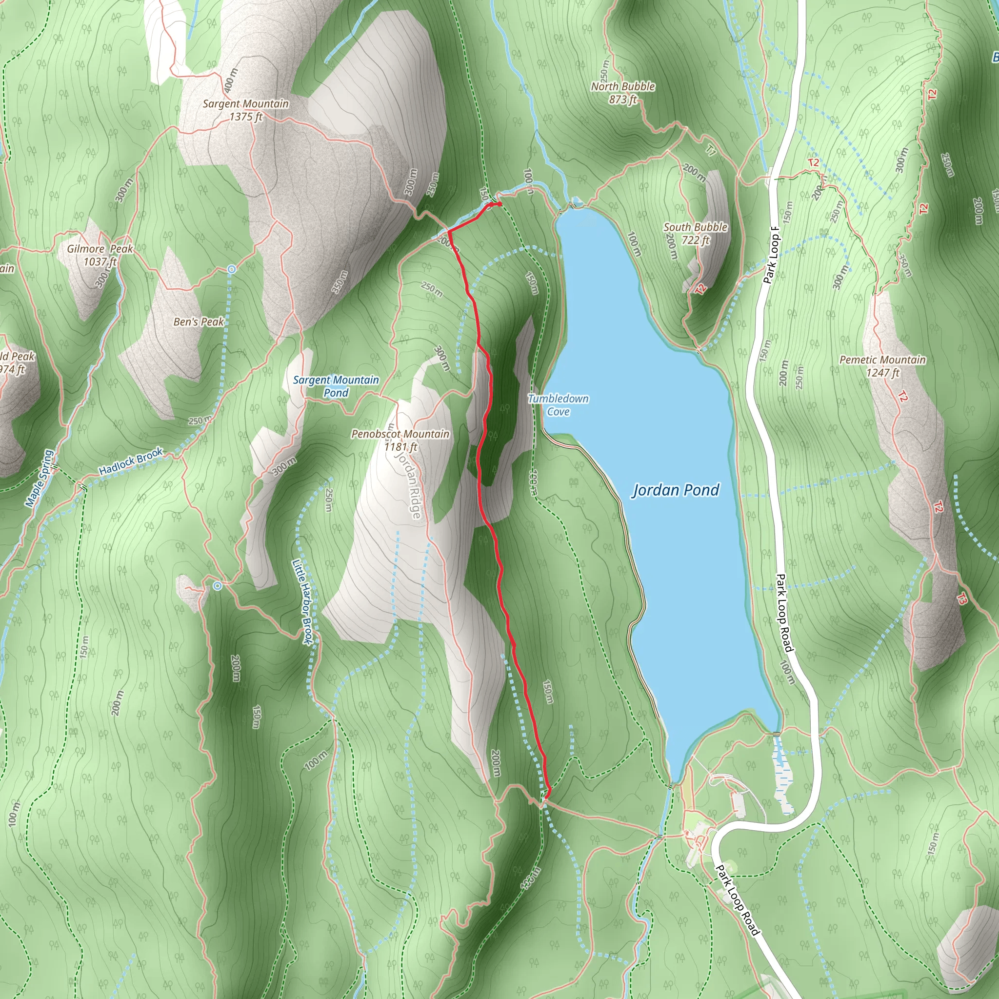 Jordan Cliffs Trail via Deer Brook Trail mobile static map