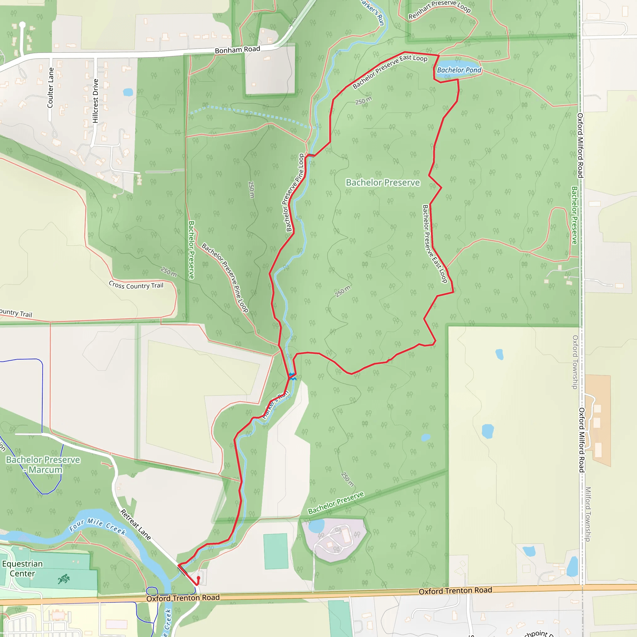 Bachelor Preserve East Loop mobile static map