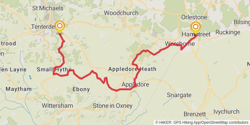 Dymchurch to Didcot Walk stage 2 Map