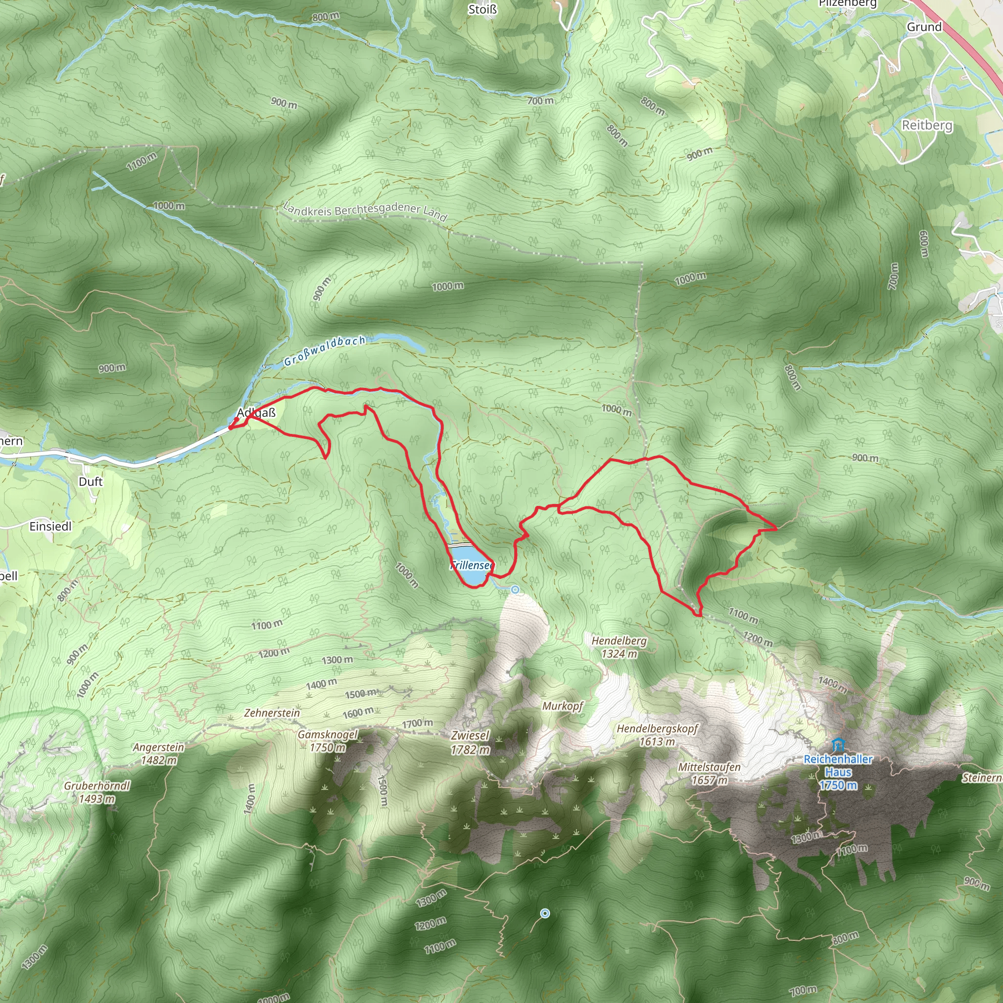 Frillensee and Steiner Alm Loop via Frillensee Runde mobile static map