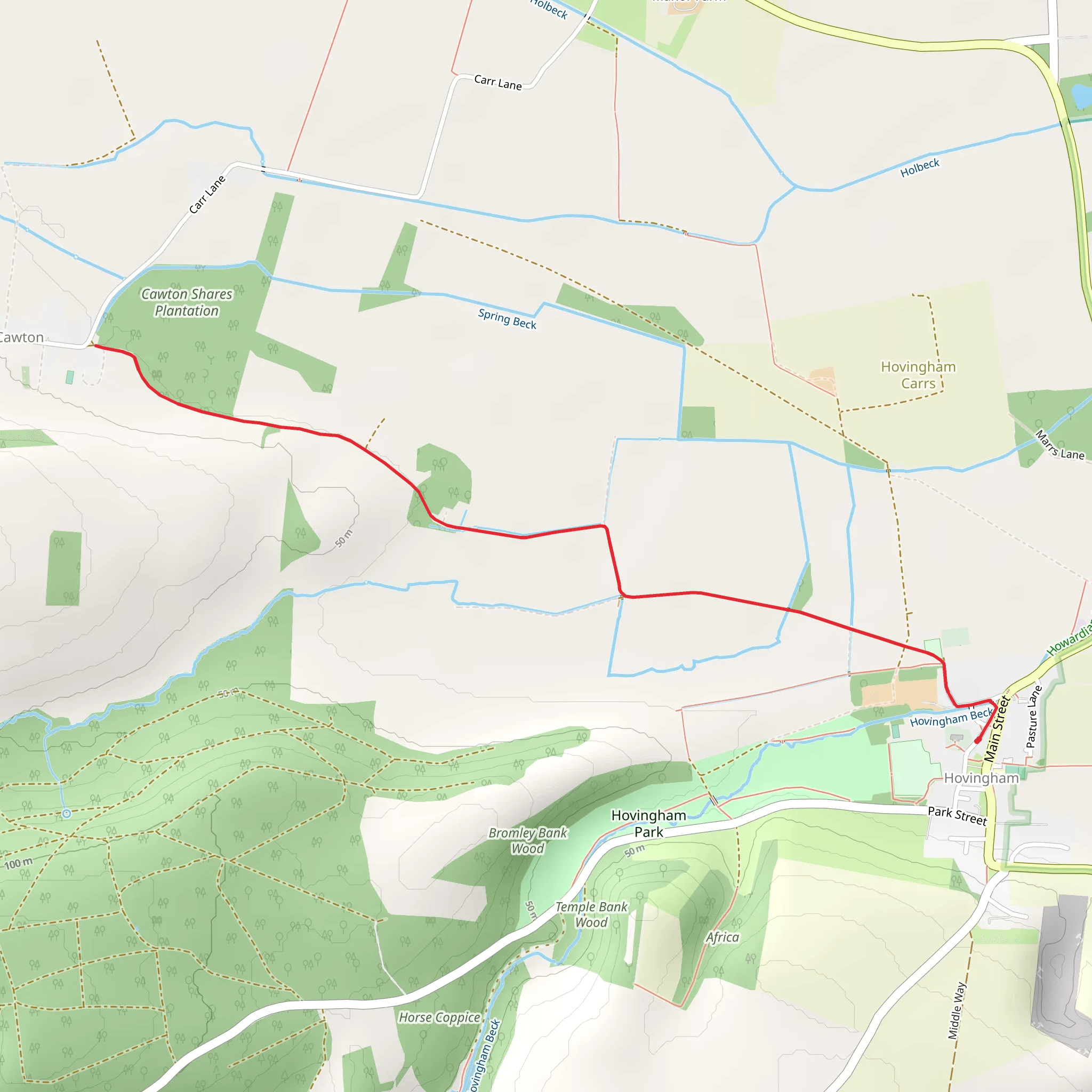 Cawton Shares Plantation from Hovingham mobile static map