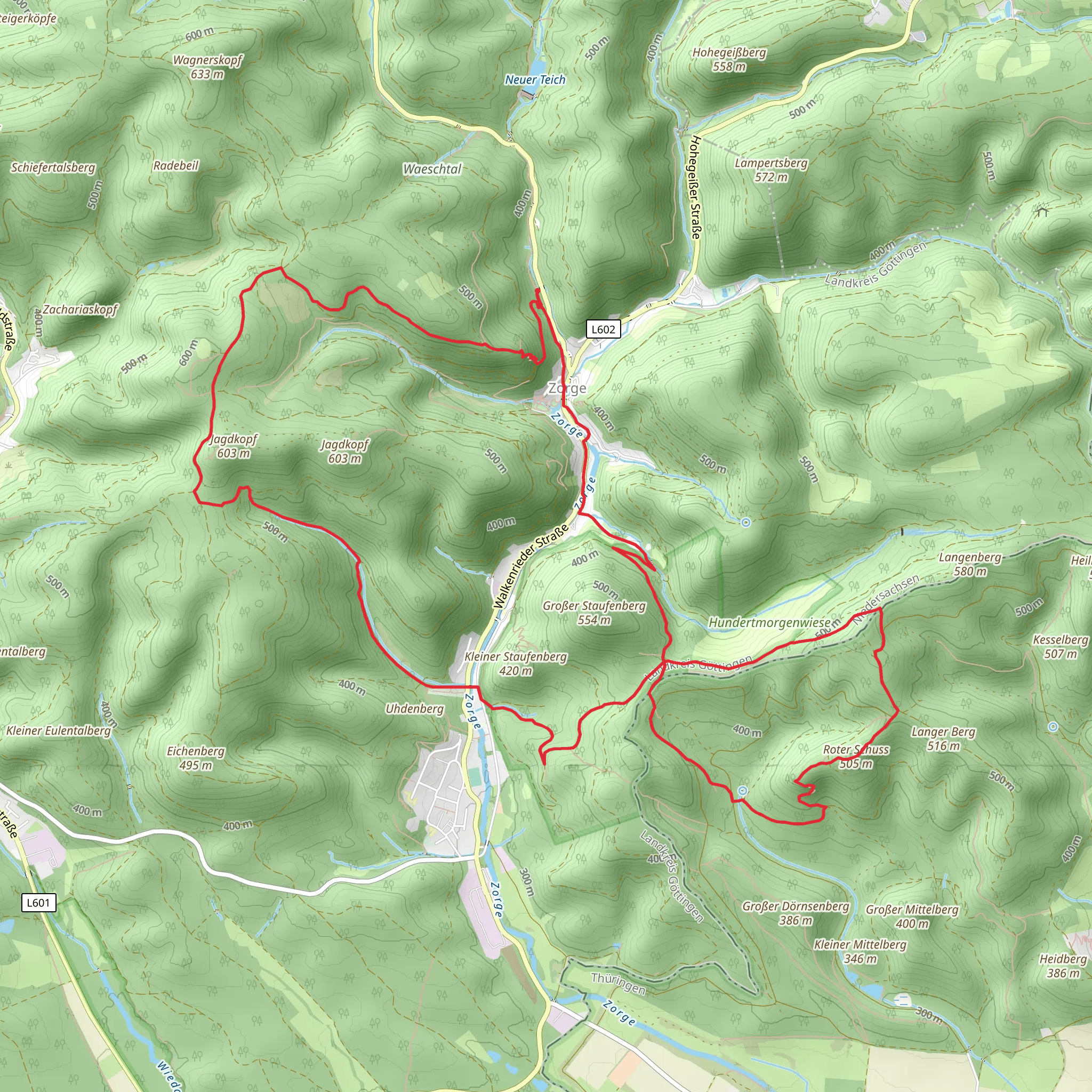 Staufenberg and Rote Schub Loop - Zorge mobile static map