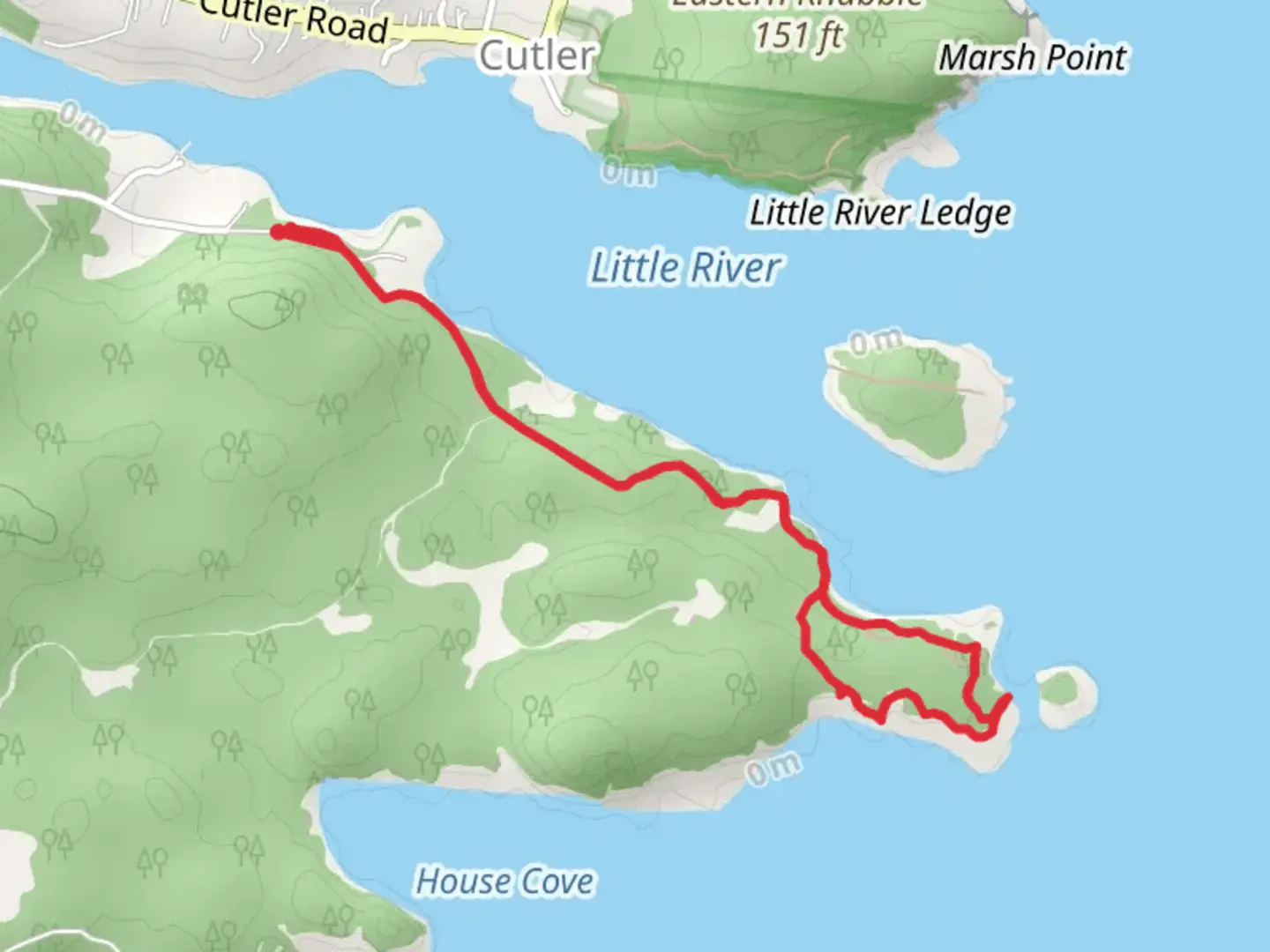An image depicting the trail Western Head Preserve Trail and its surrounding area.