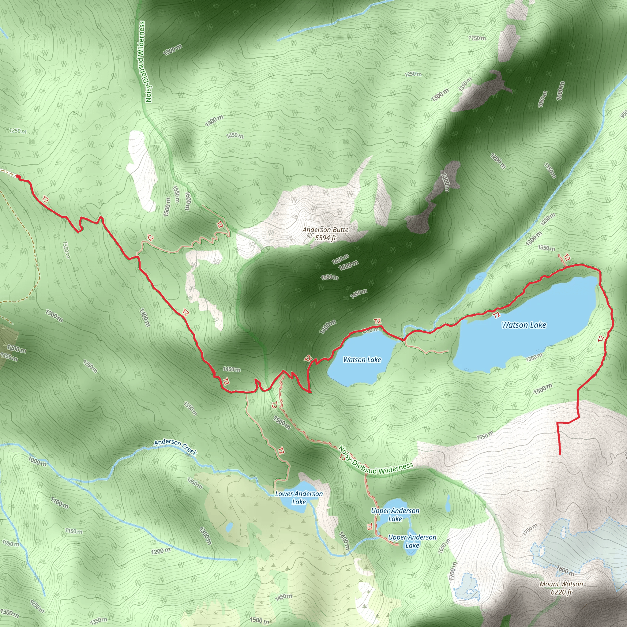 Watson Lake Boot Trail mobile static map