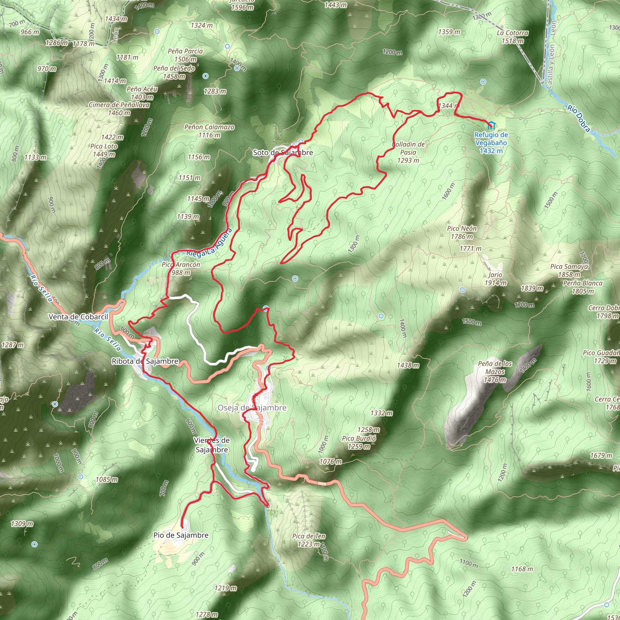 Ruta pueblos de Sajambre PR PNPE 10 mobile static map