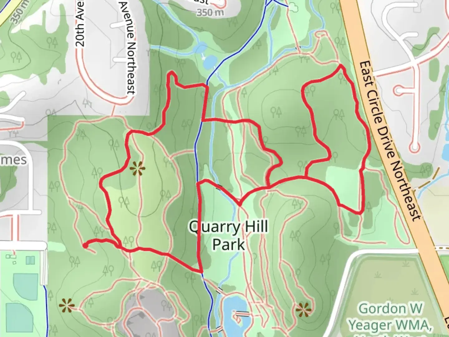 An image depicting the trail Savanna and Winter Sports Loop Trail and its surrounding area.