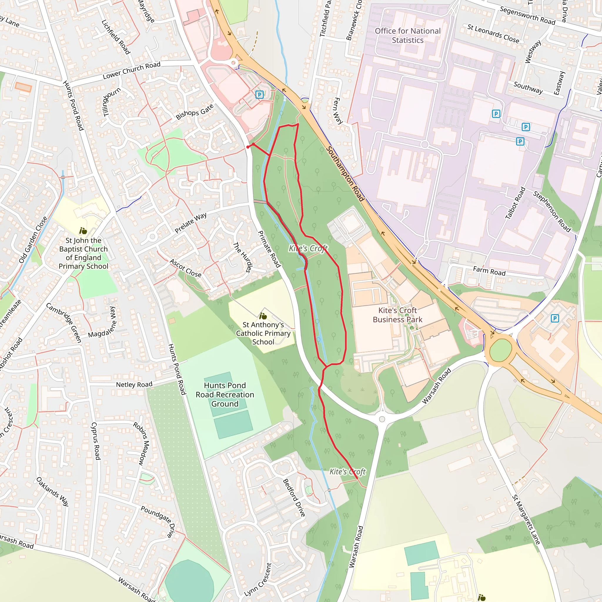 Kite's Croft Loop mobile static map