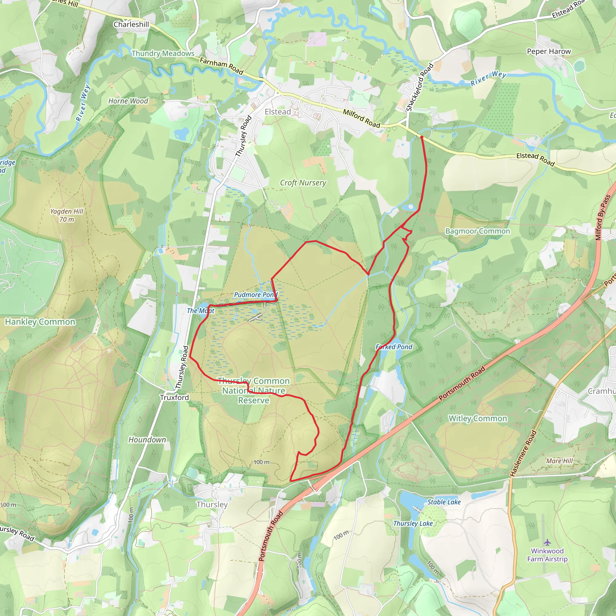 Ockley Common Loop mobile static map