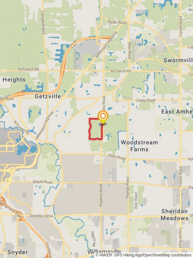 An image depicting the trail Billy Wilson Park Loop and its surrounding area.