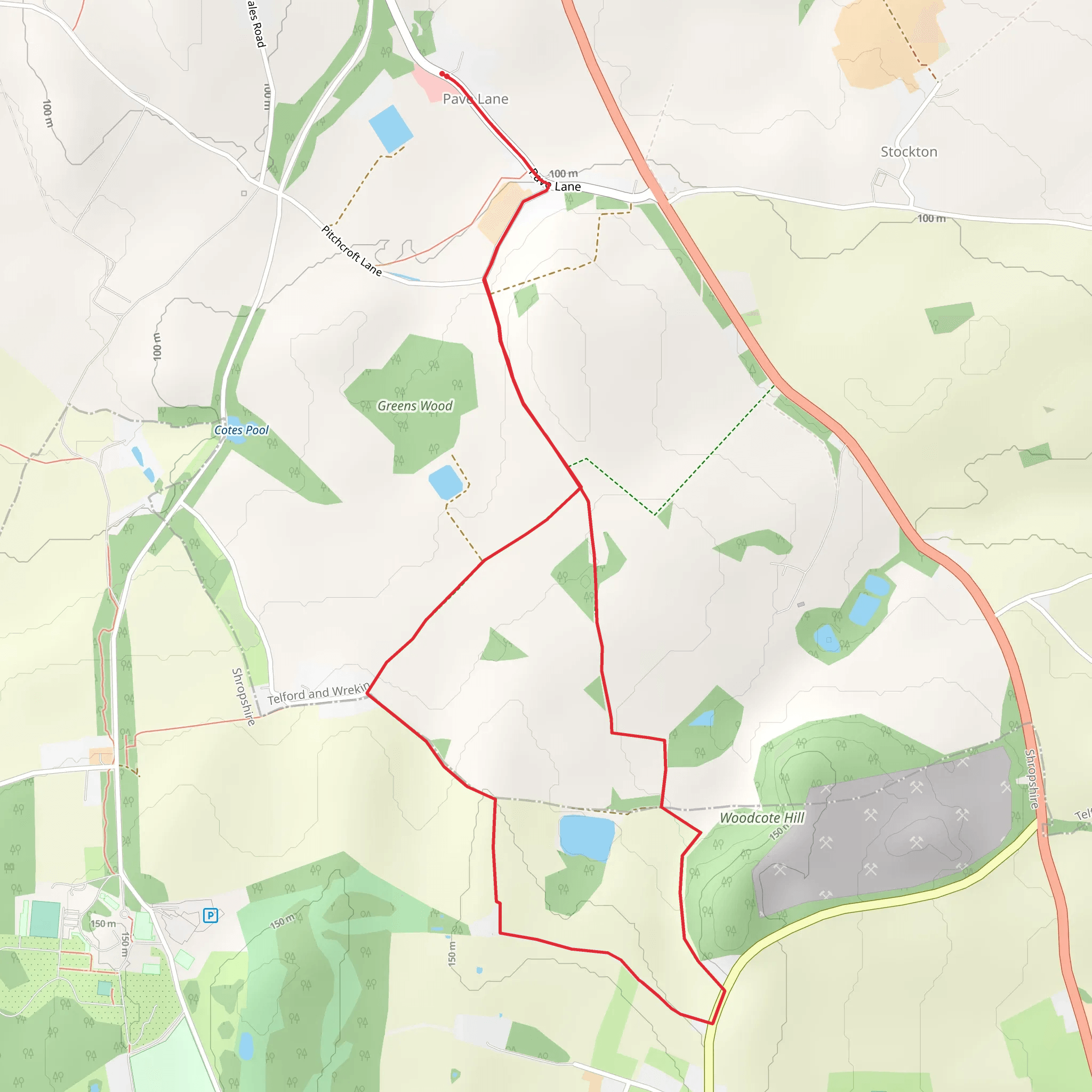 Woodcote Hill Loop mobile static map