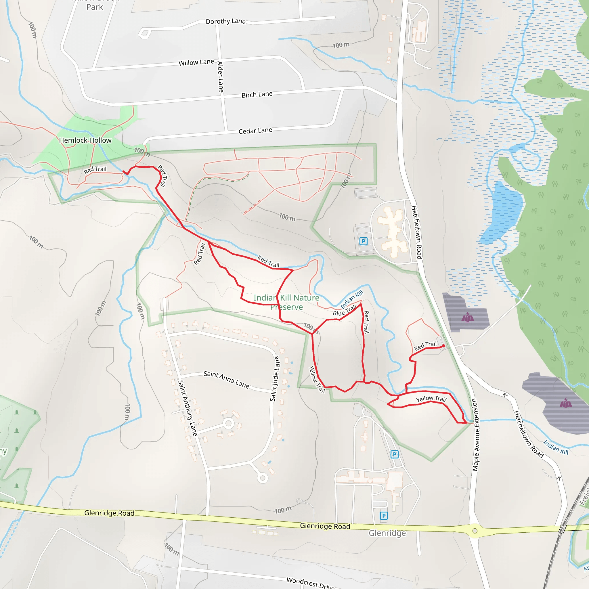Indian Kill Creek Loop mobile static map