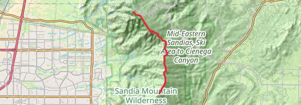 Sandia Crest Trail stage 2 Map
