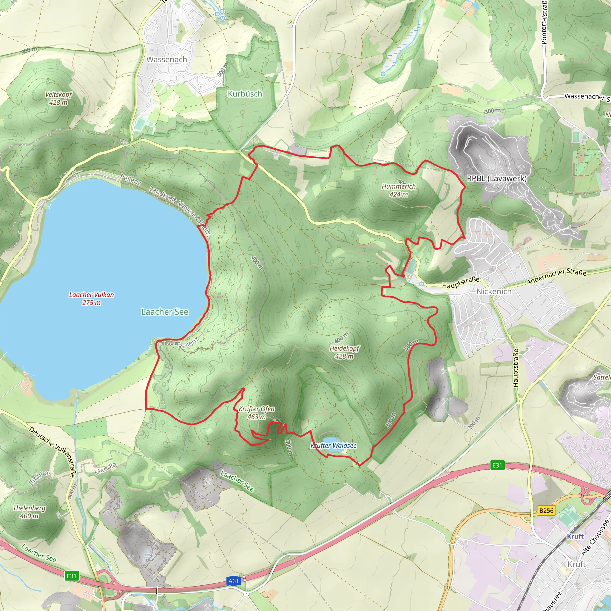 Nickenich and Laacher See Loop mobile static map