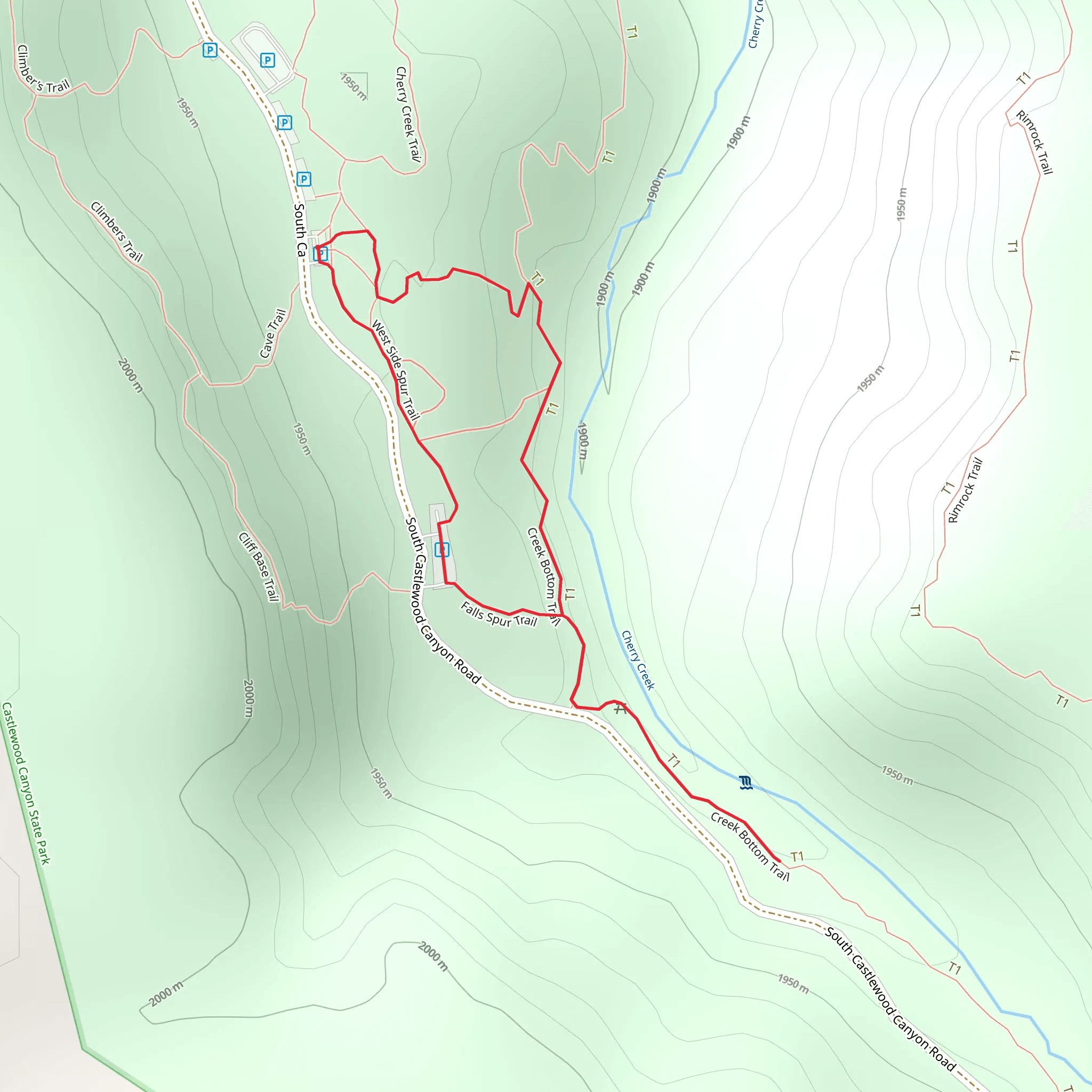Creek Bottom Loop Trail mobile static map